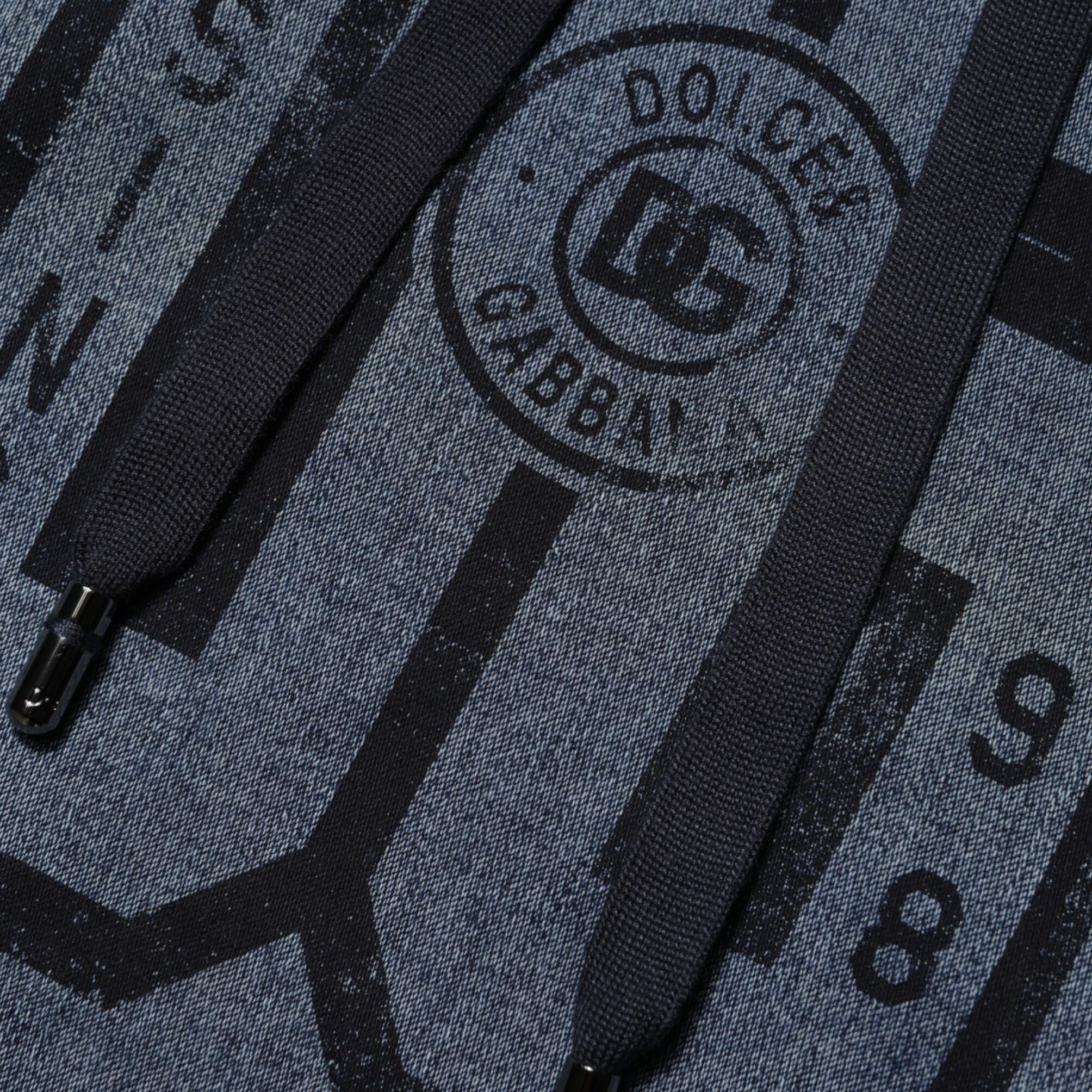 Dolce & Gabbana Blue Cotton Blend Hooded Sweatshirt Sweater