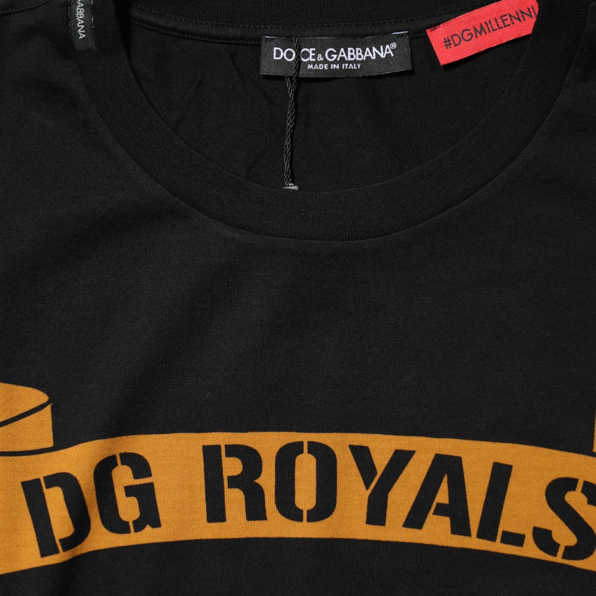 Dolce & Gabbana Black DG Royals Cotton Crew Neck T-shirt