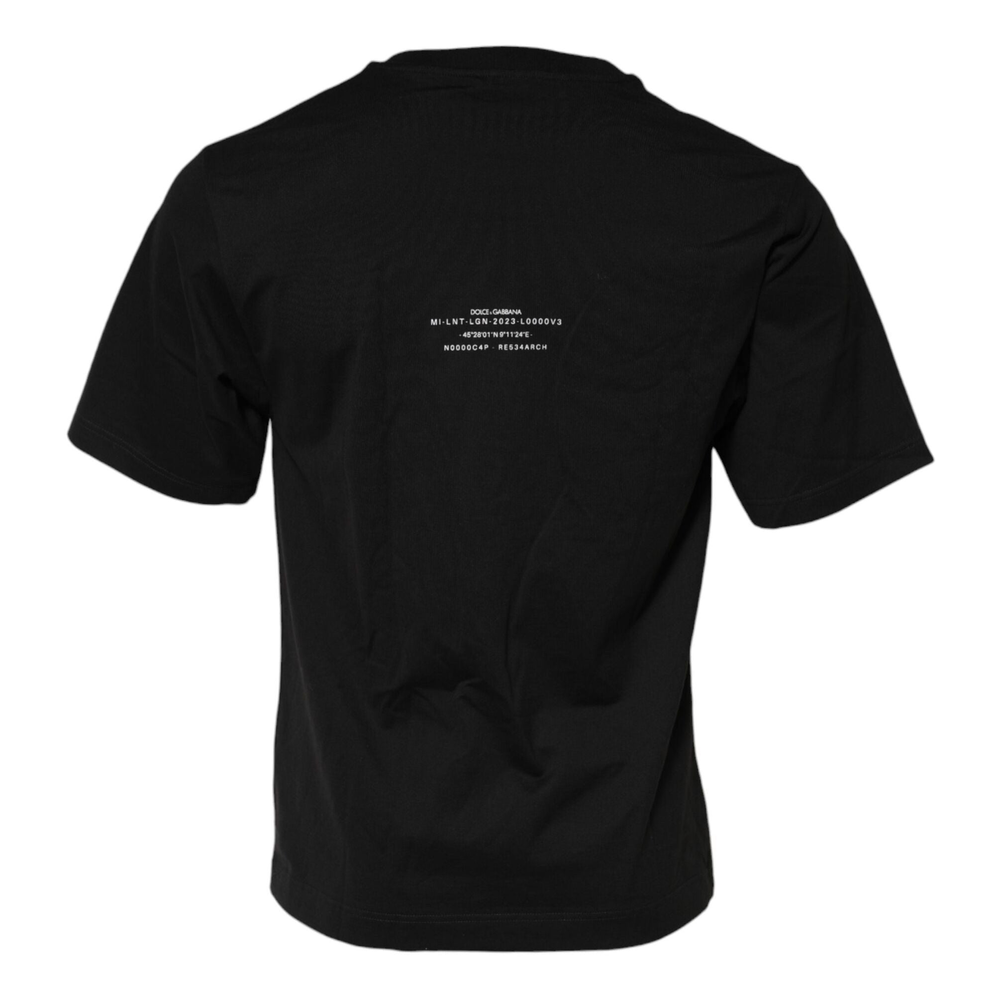 Dolce & Gabbana Black DG Vib3 Print Cotton Crew Neck T-shirt