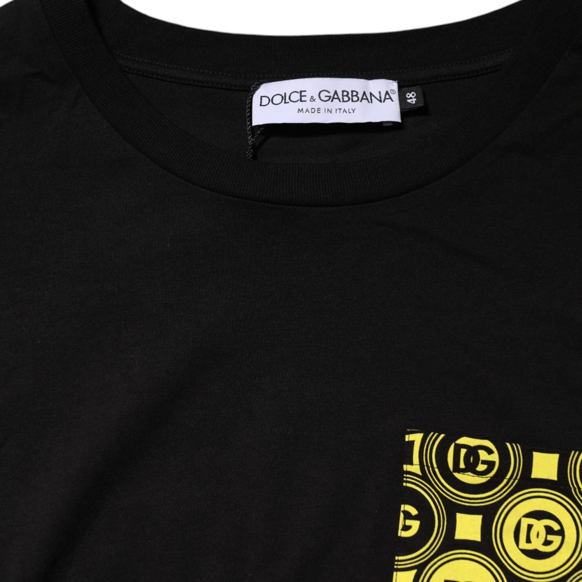 Dolce & Gabbana Black Minimalist Cotton Crew Neck T-shirt