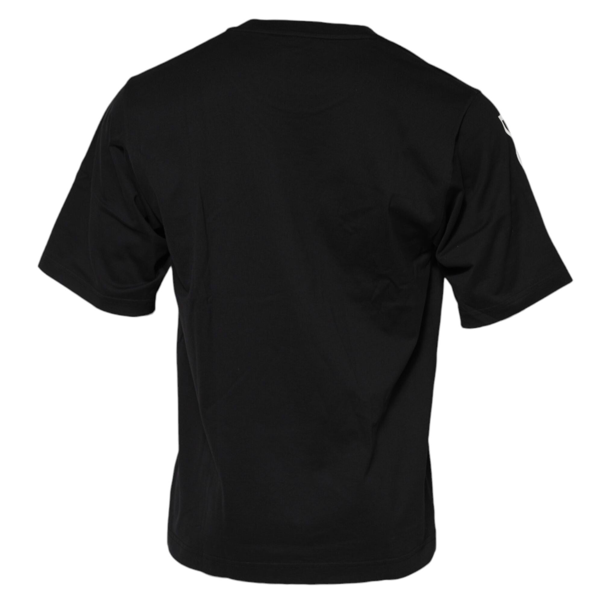Dolce & Gabbana Black Logo Print Cotton Men Crew Neck T-shirt