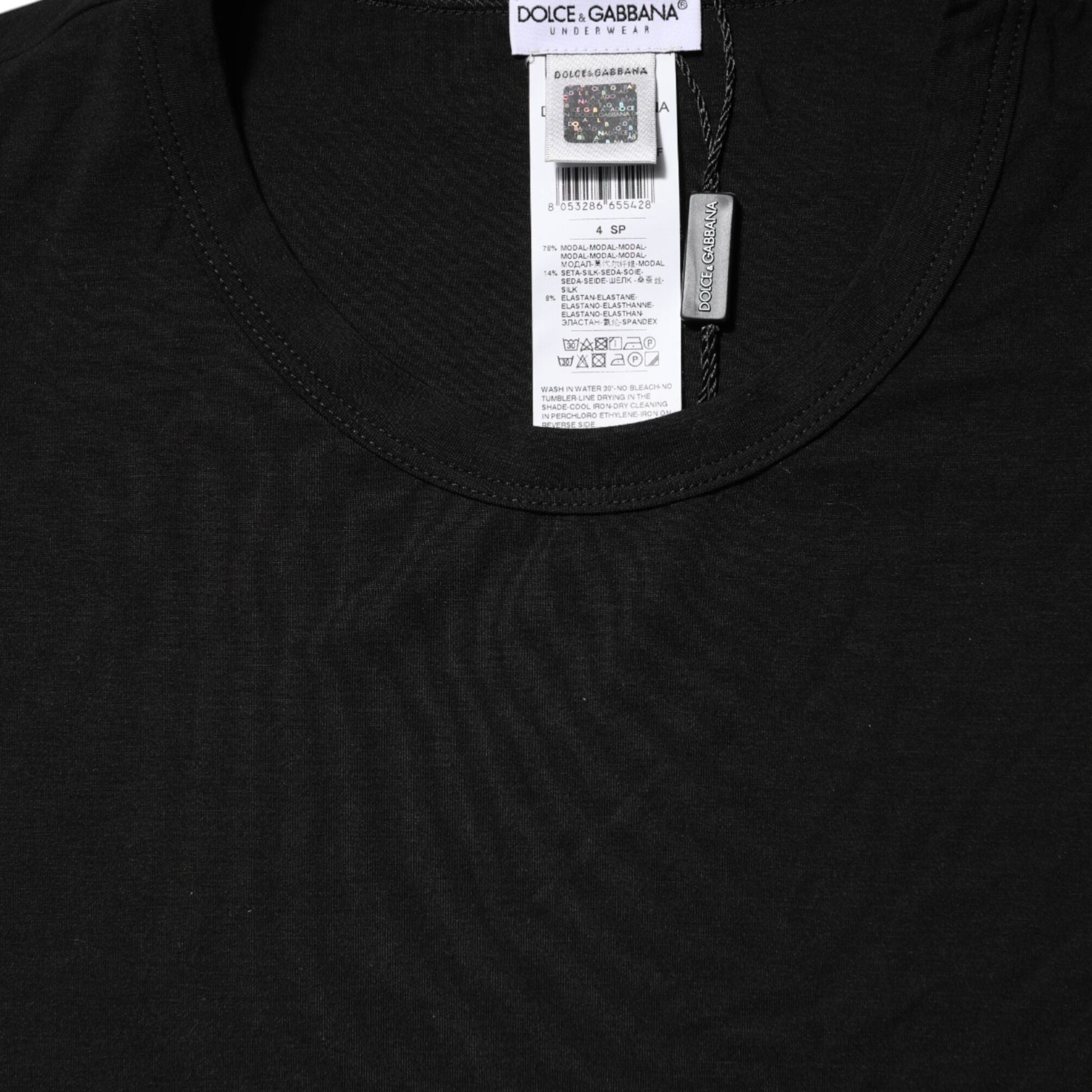 Dolce & Gabbana Black Modal Men Crew Neck Underwear T-shirt