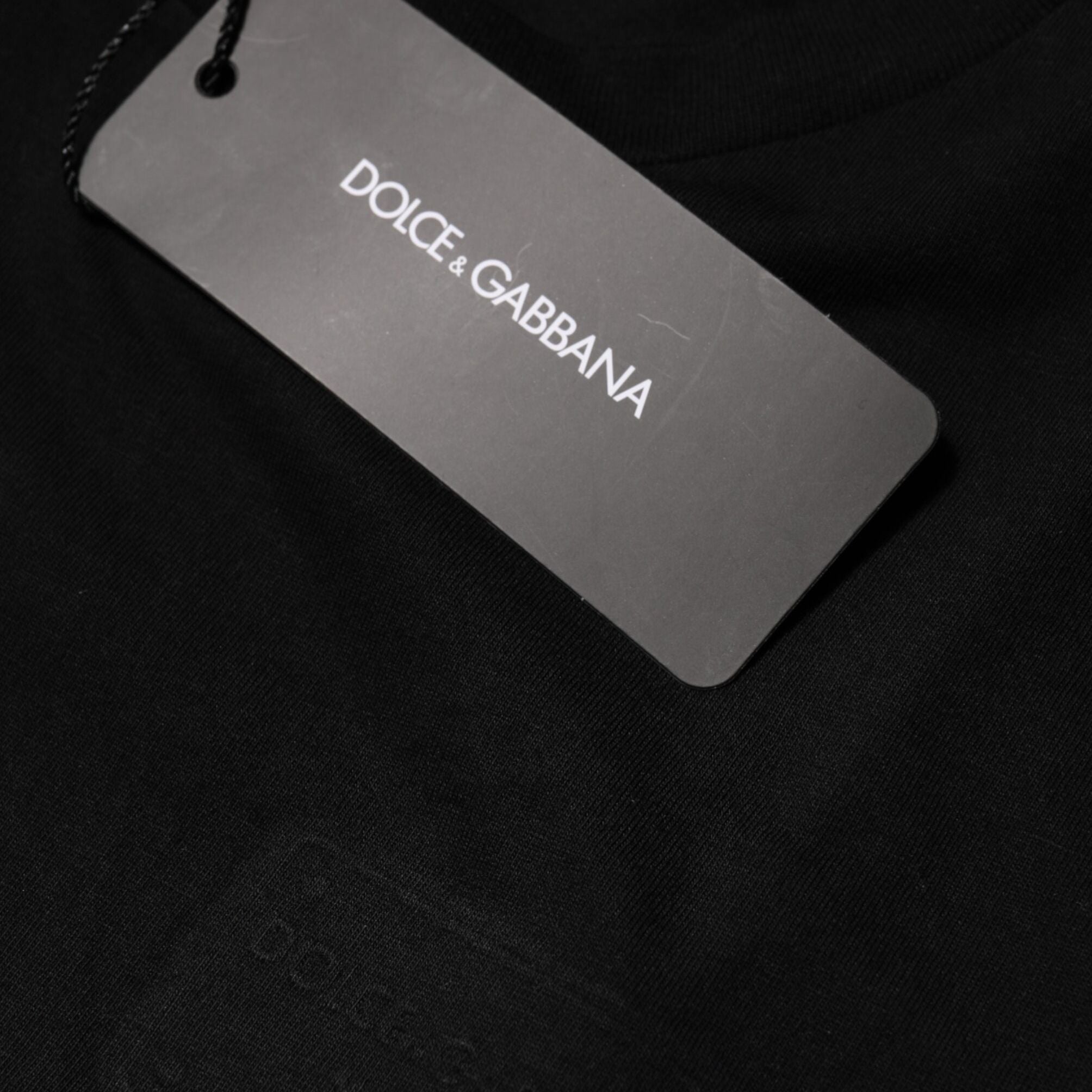 Dolce & Gabbana Black Cotton Crew Neck Short Sleeves T-shirt