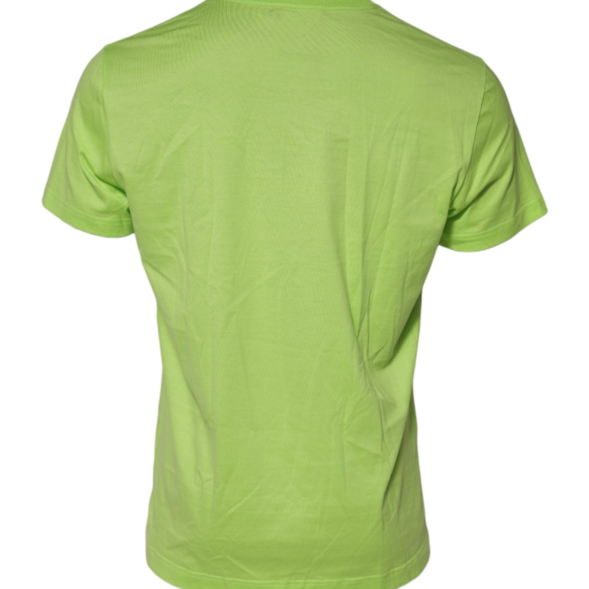 Dolce & Gabbana Green Embossed Logo Cotton Crew Neck T-shirt