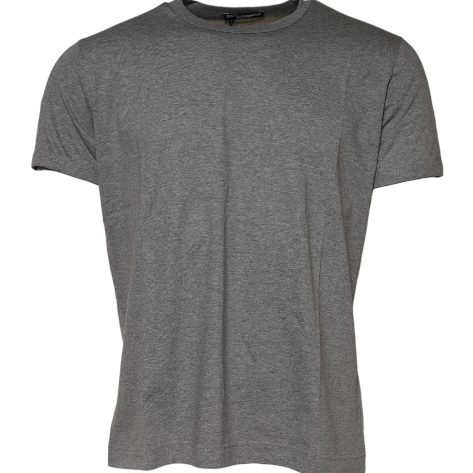 Dolce & Gabbana Gray Cotton Crew Neck Short Sleeves T-shirt
