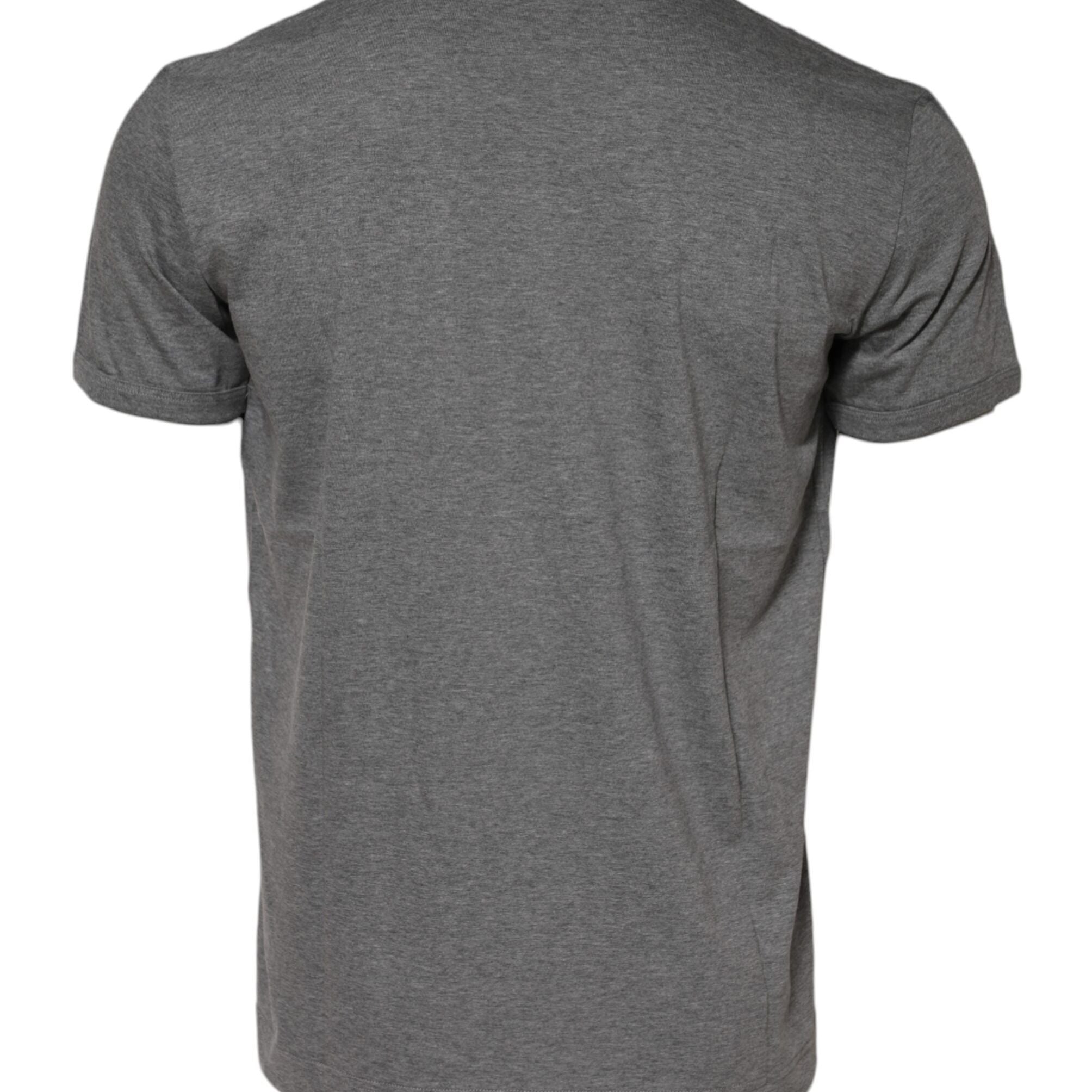 Dolce & Gabbana Gray Cotton Crew Neck Short Sleeves T-shirt