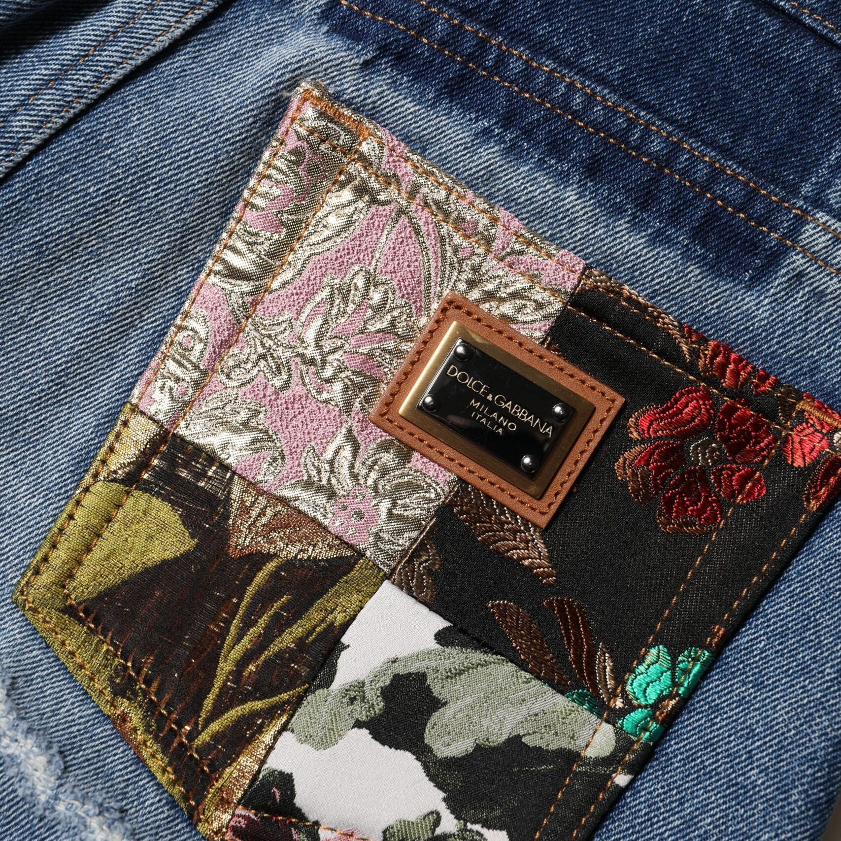 Dolce & Gabbana Blue AMBER Tattered High Waist Denim Jeans