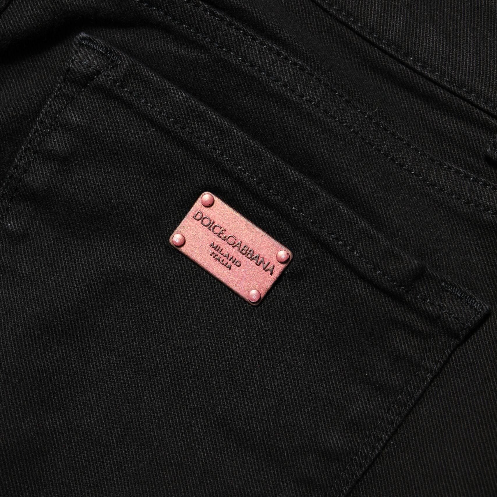 Dolce & Gabbana Black Cotton Skinny Mid Waist Denim Jeans