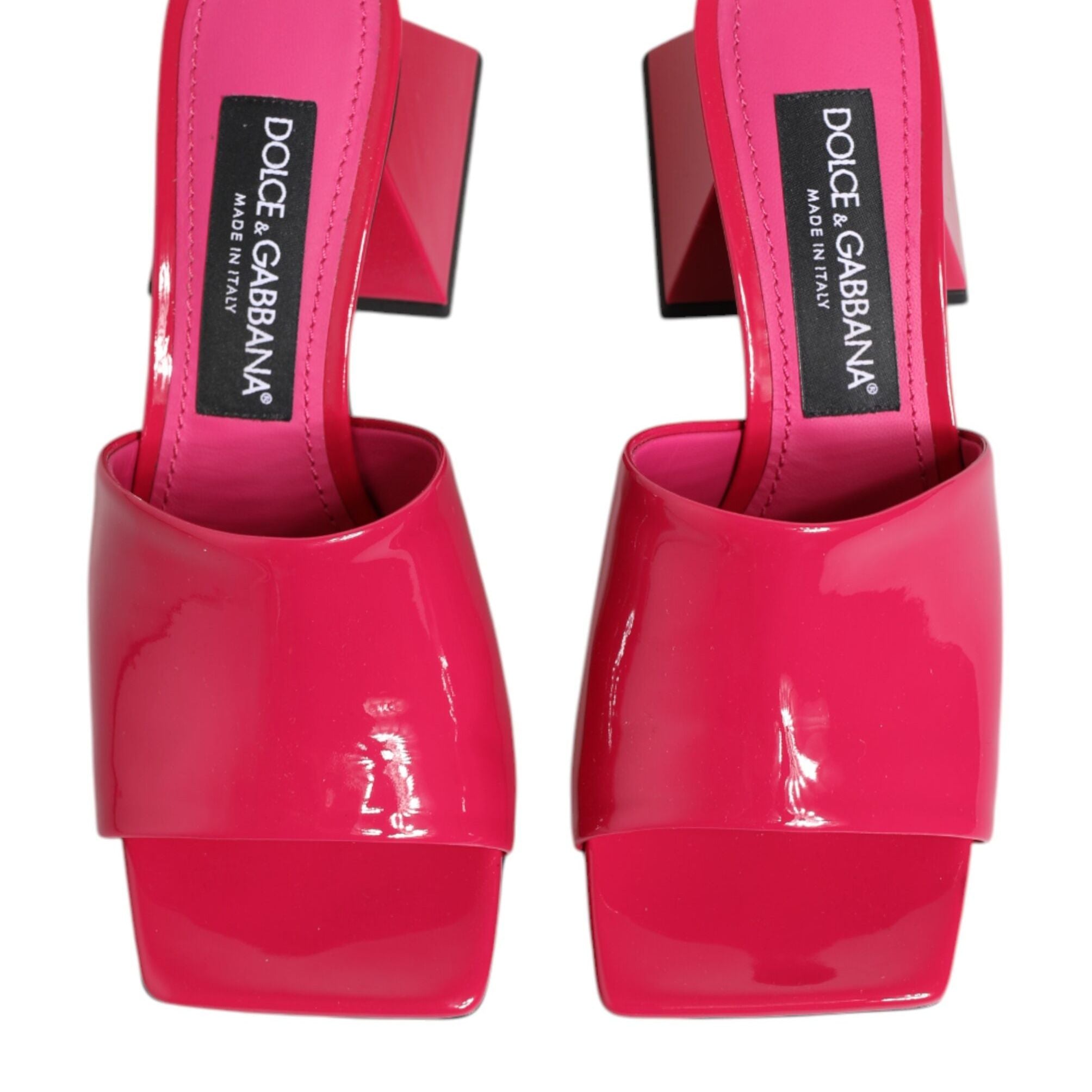 Dolce & Gabbana Pink Open Toe Block Heel Mules Sandals Shoes