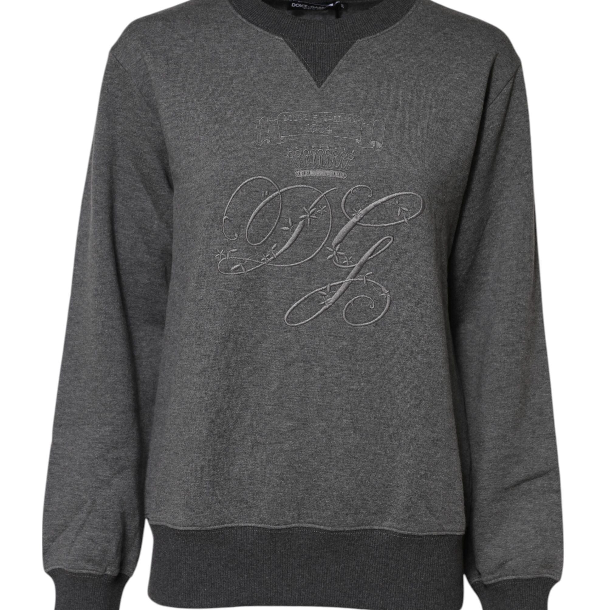 Dolce & Gabbana Gray DG Logo Embroidered Pullover Sweater