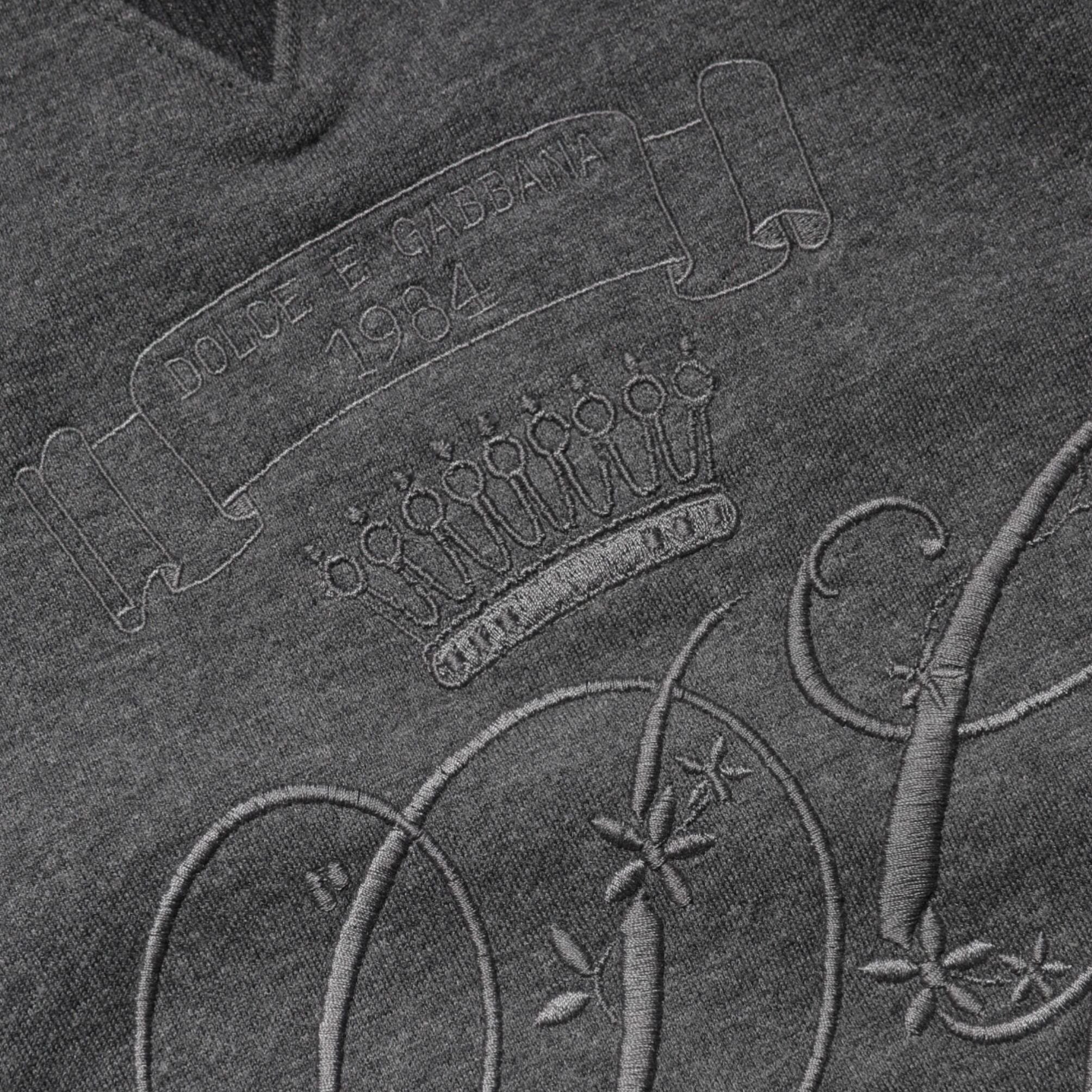 Dolce & Gabbana Gray DG Logo Embroidered Pullover Sweater