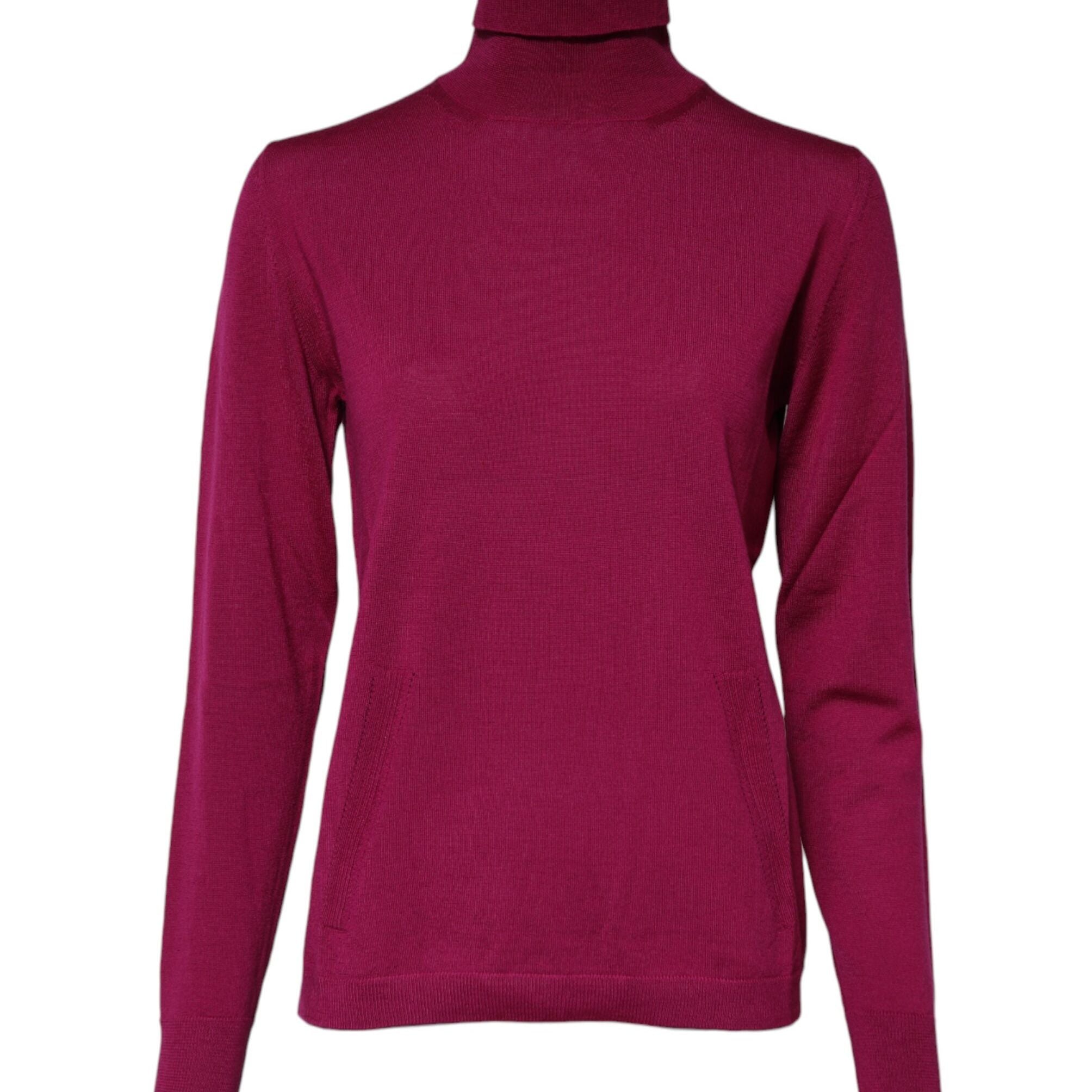 Dolce & Gabbana Fuchsia Wool Long Sleeves Turtleneck Sweater