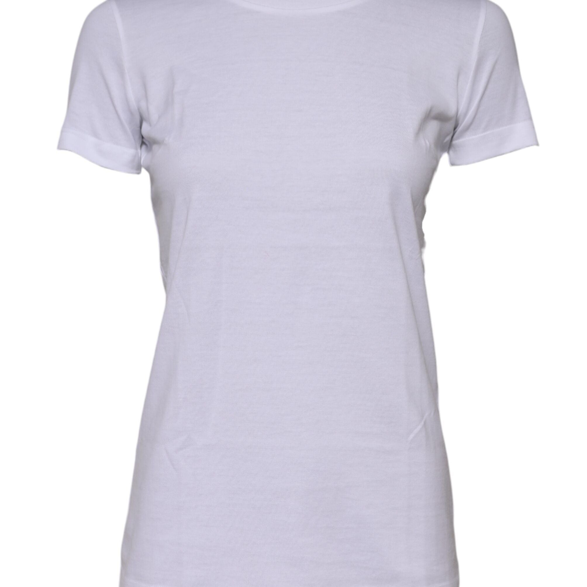 Dolce & Gabbana White Cotton Crew Neck Short Sleeves T-shirt