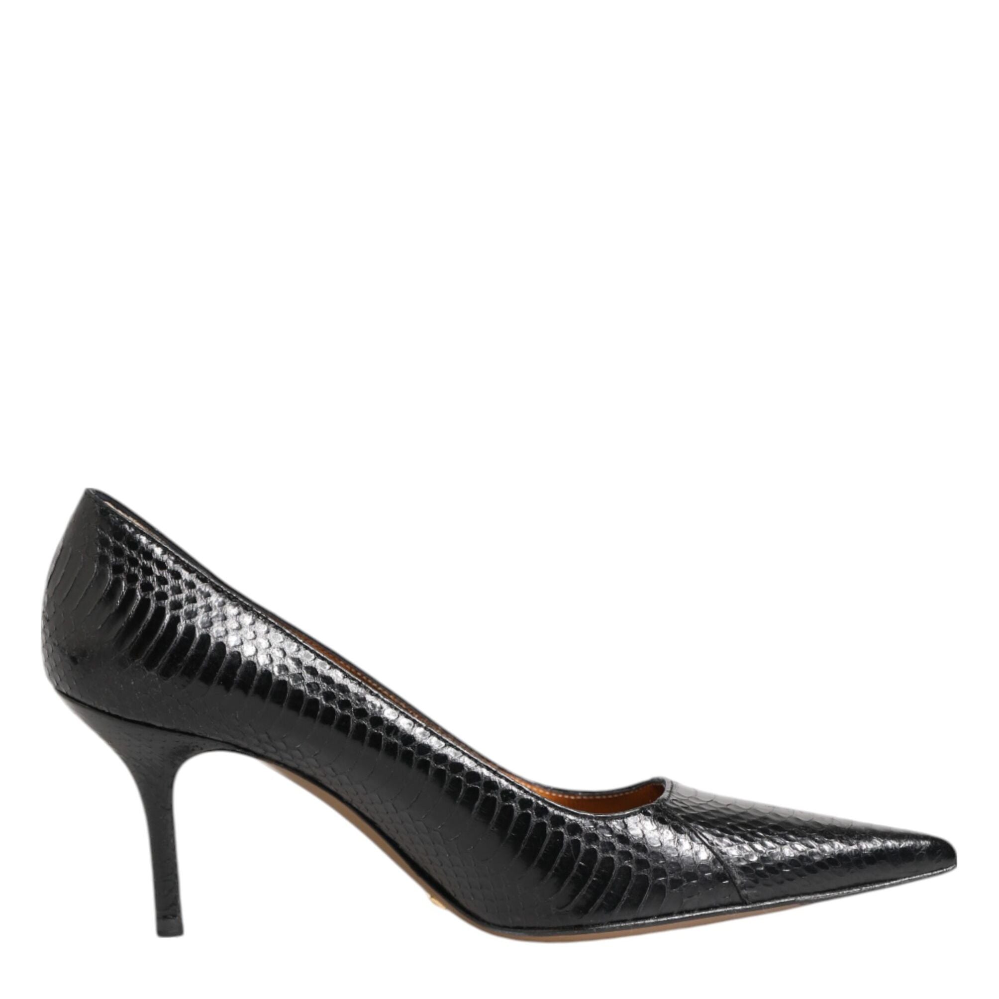 Dolce & Gabbana Black Exotic Leather Stiletto Pumps Shoes
