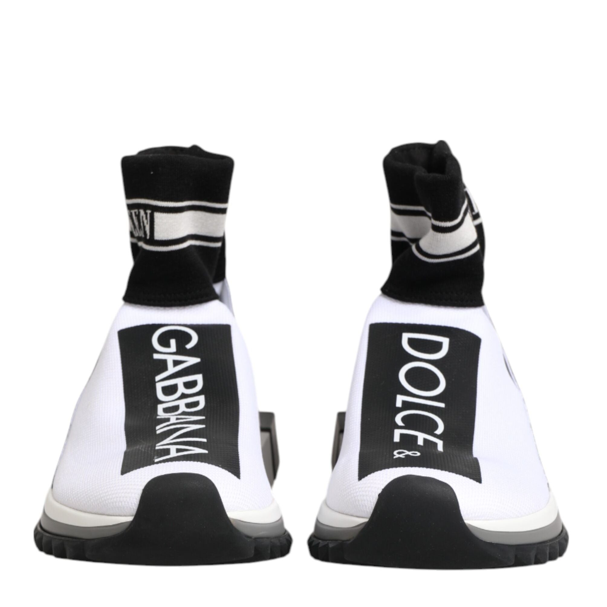 Dolce & Gabbana White Black Sorrento Socks Sneakers Shoes