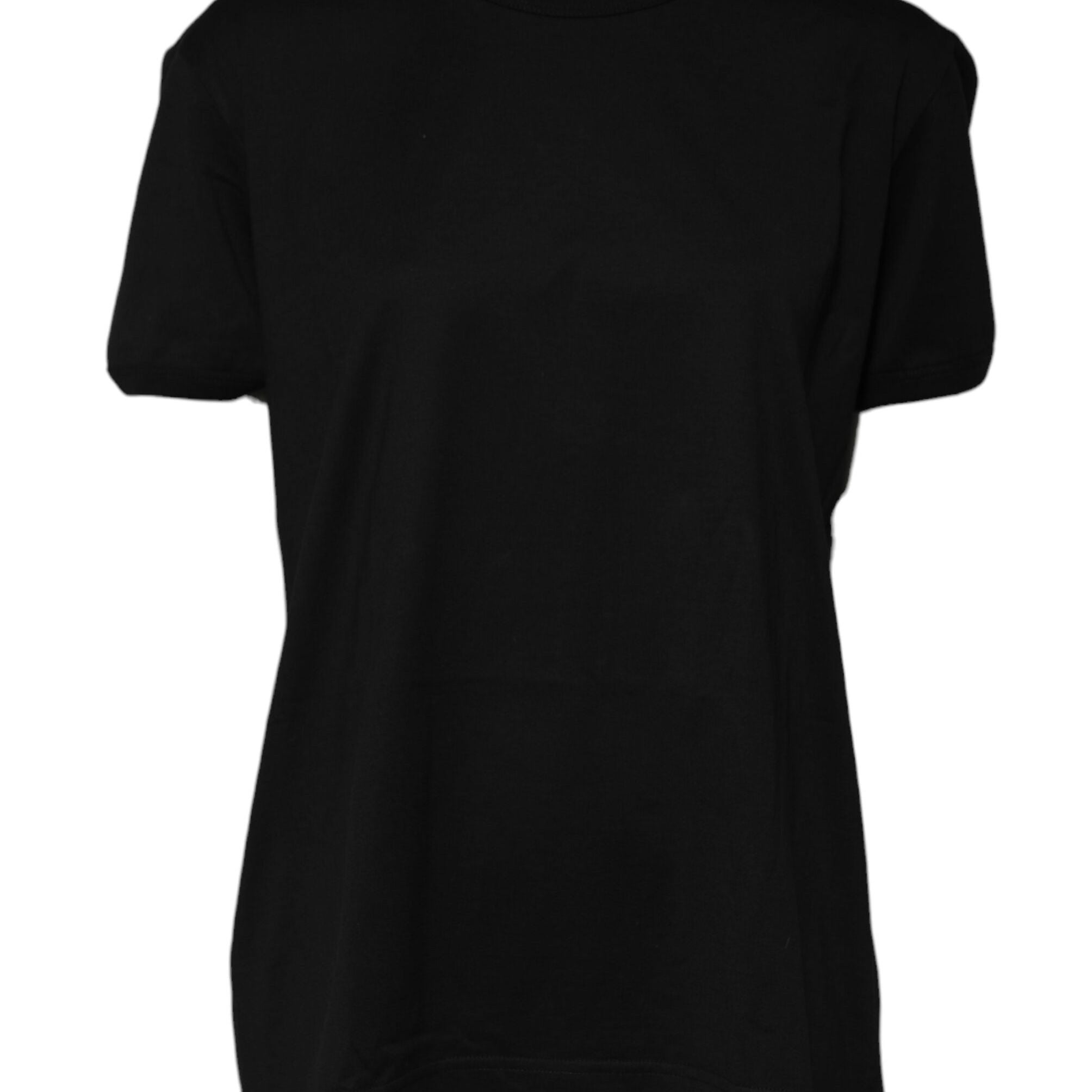 Dolce & Gabbana Black Cotton Goodluck Tee Crew Neck T-shirt
