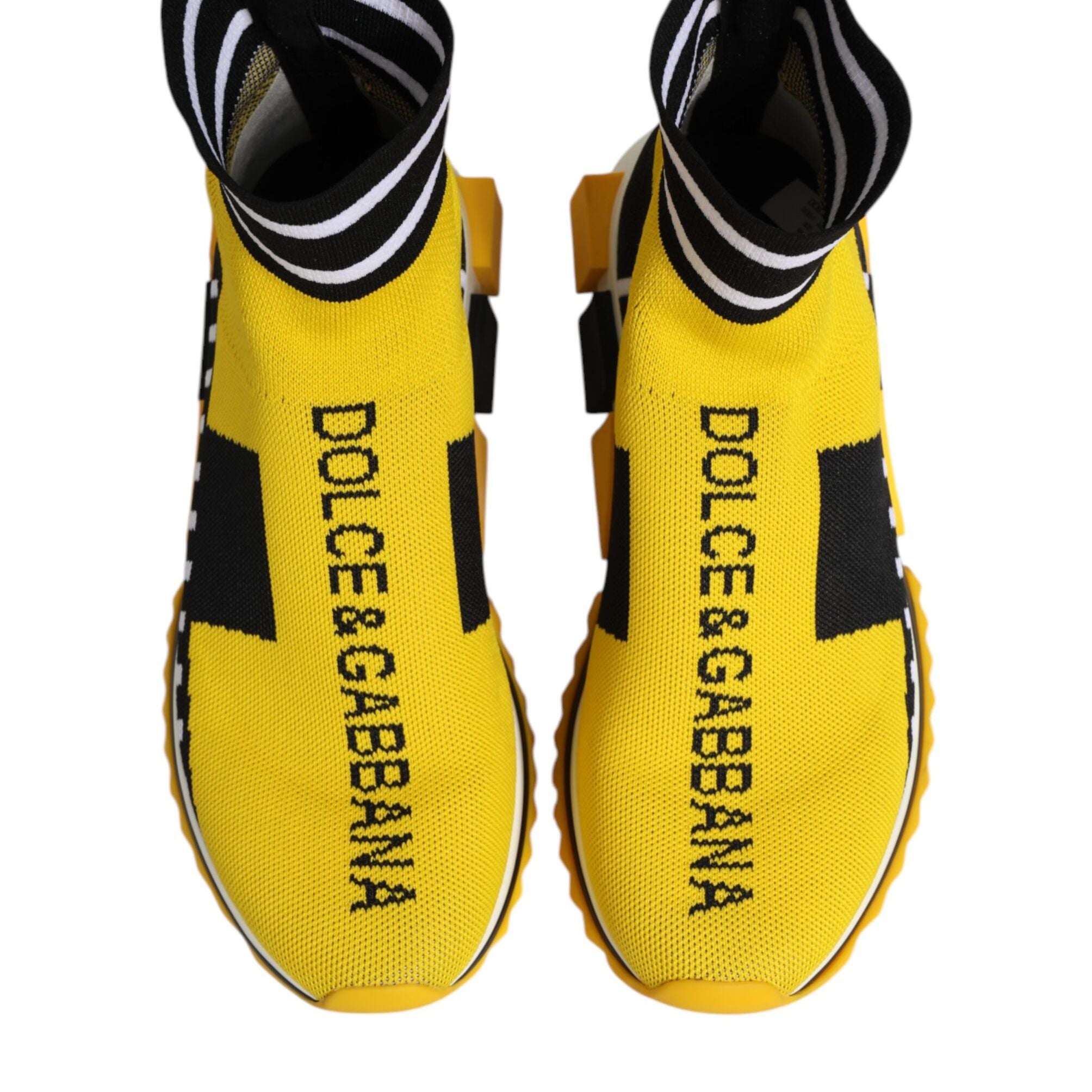 Dolce & Gabbana Yellow Black Sorrento Socks Sneakers Shoes