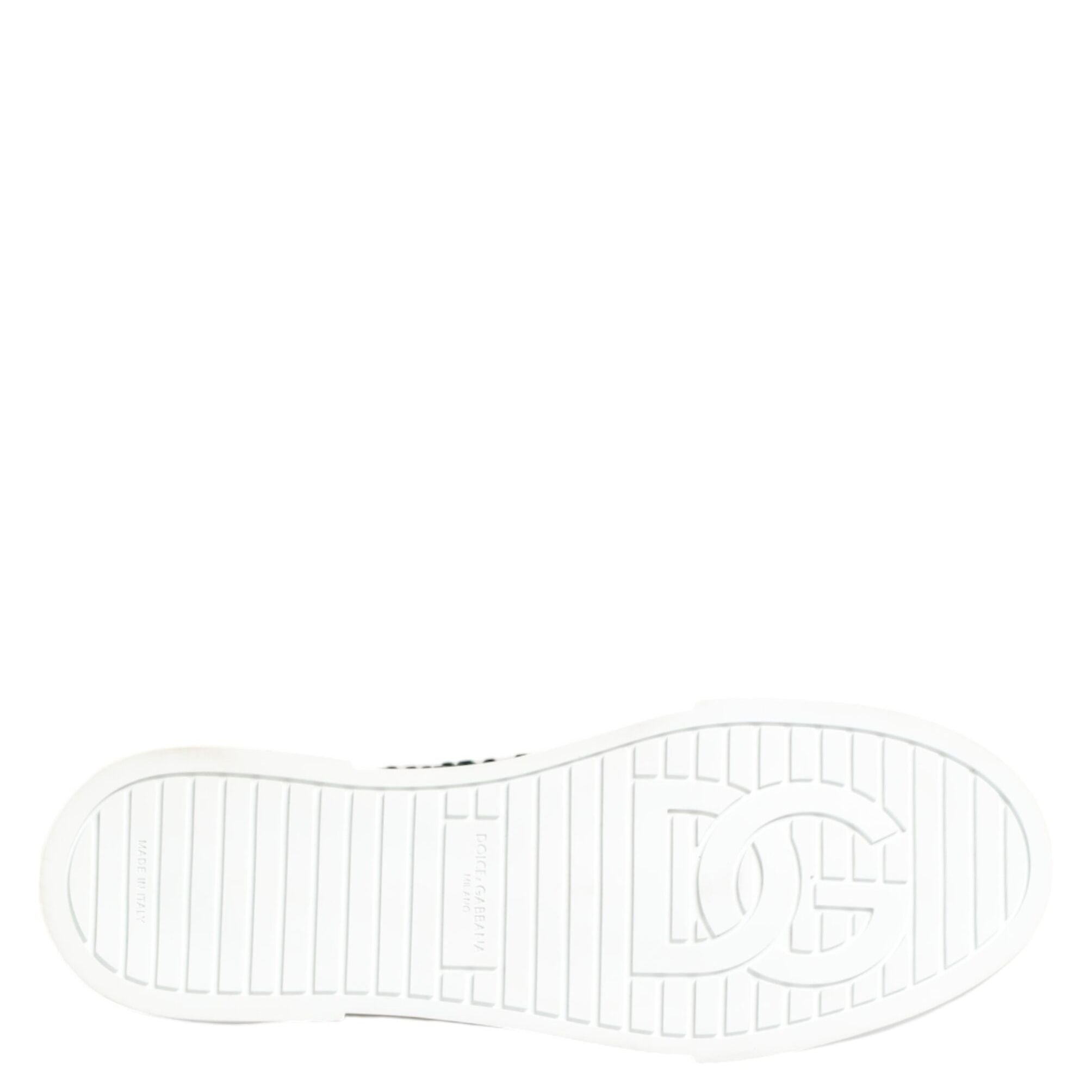 Dolce & Gabbana Green Portofino Crystal DG Logo Sneakers Shoes