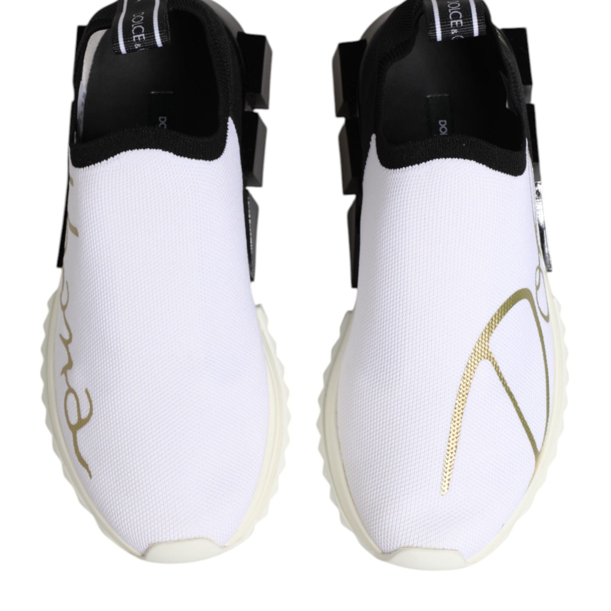 Dolce & Gabbana White Black Low Top Sorrento Sneakers Shoes