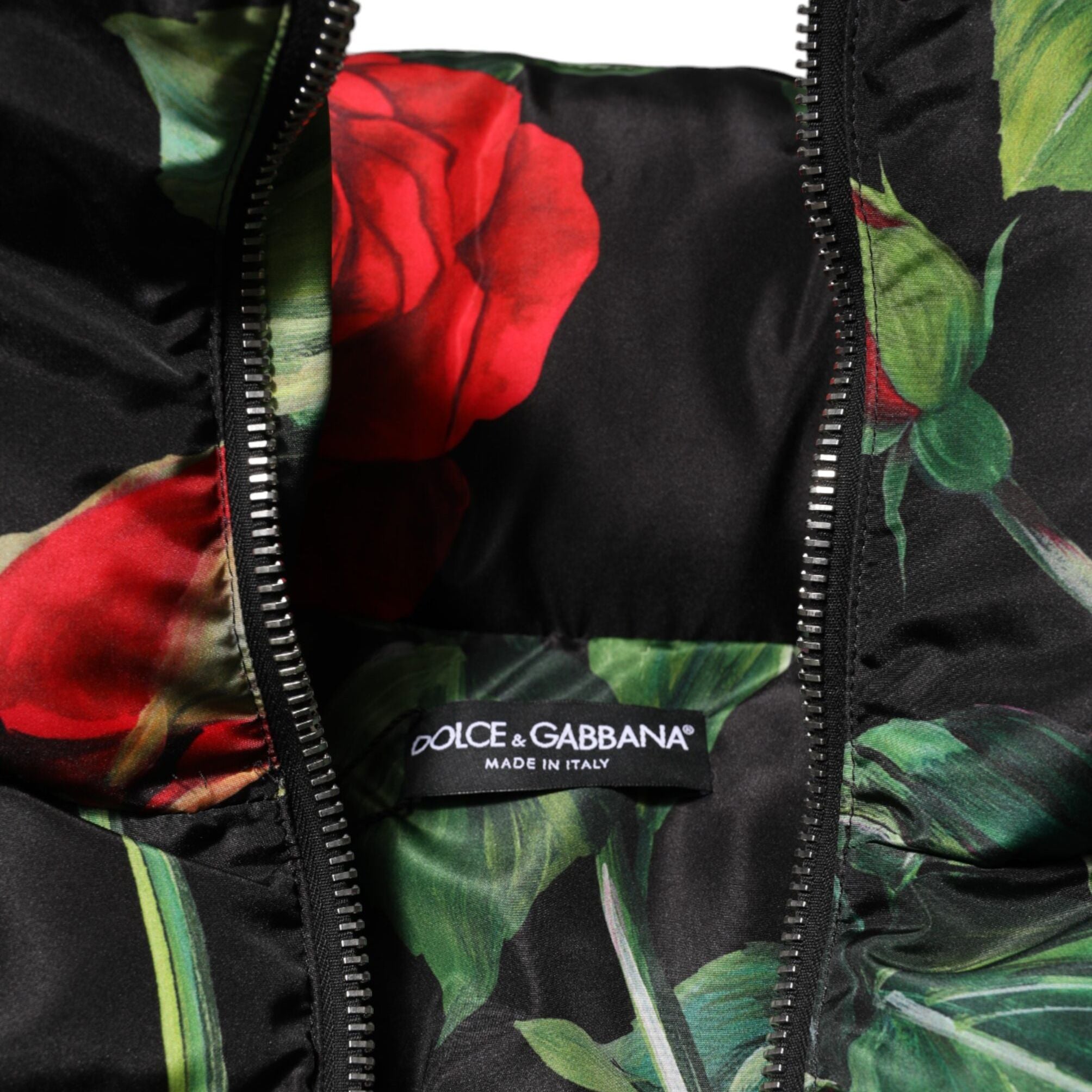 Dolce & Gabbana Multicolor Floral Puffer Coat Full Zip Jacket