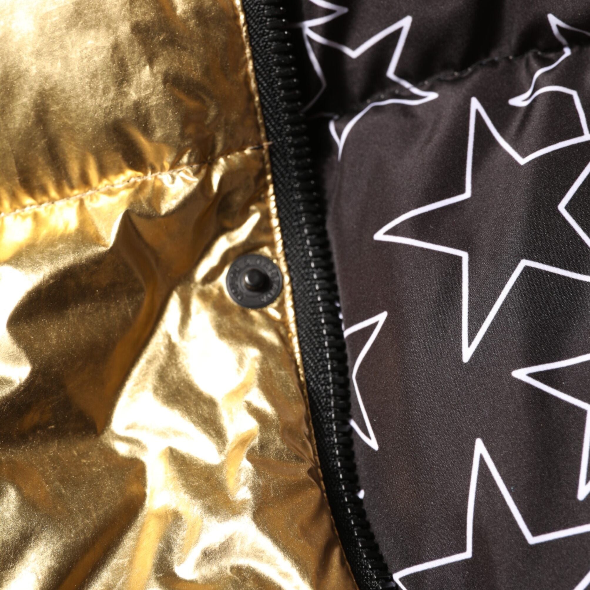 Dolce & Gabbana Gold Hooded Puffer Quilted Full Zip Jacket