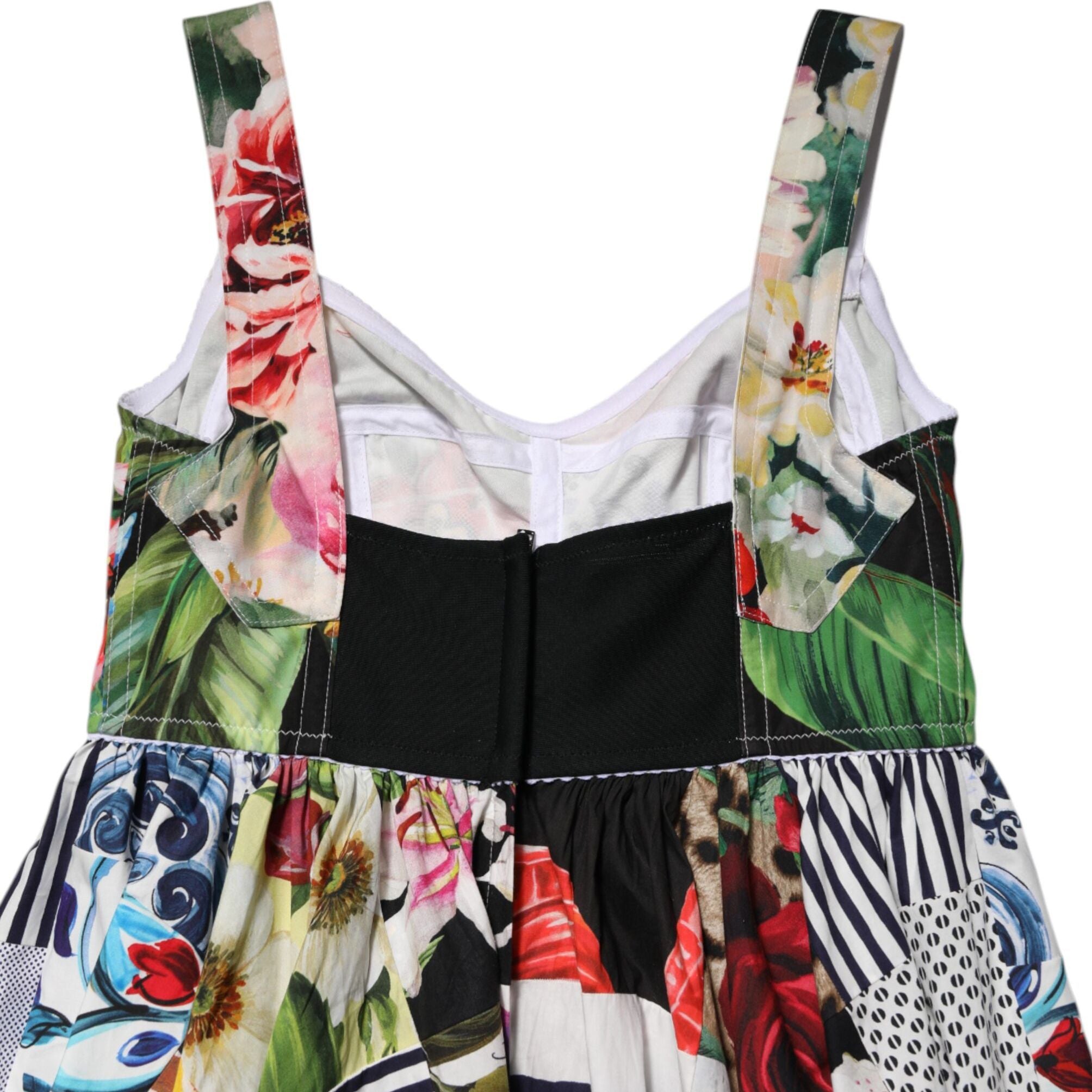 Dolce & Gabbana Multicolor Patchwork Cotton AlineMini Dress