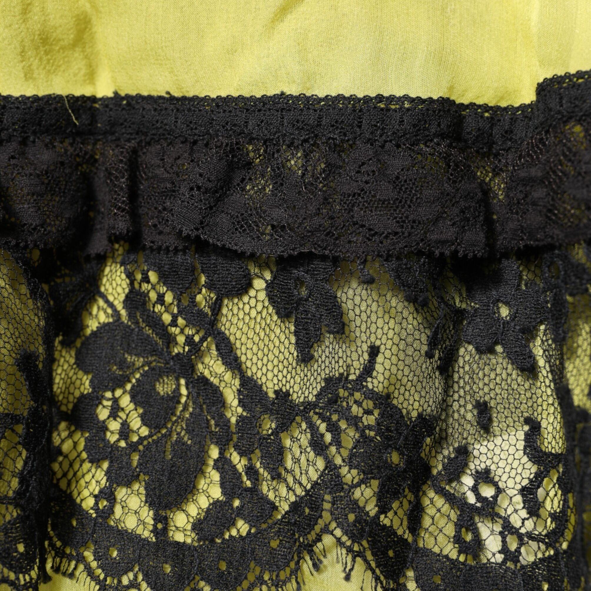 Dolce & Gabbana Yellow Black Babydoll Chemise Lingerie Dress