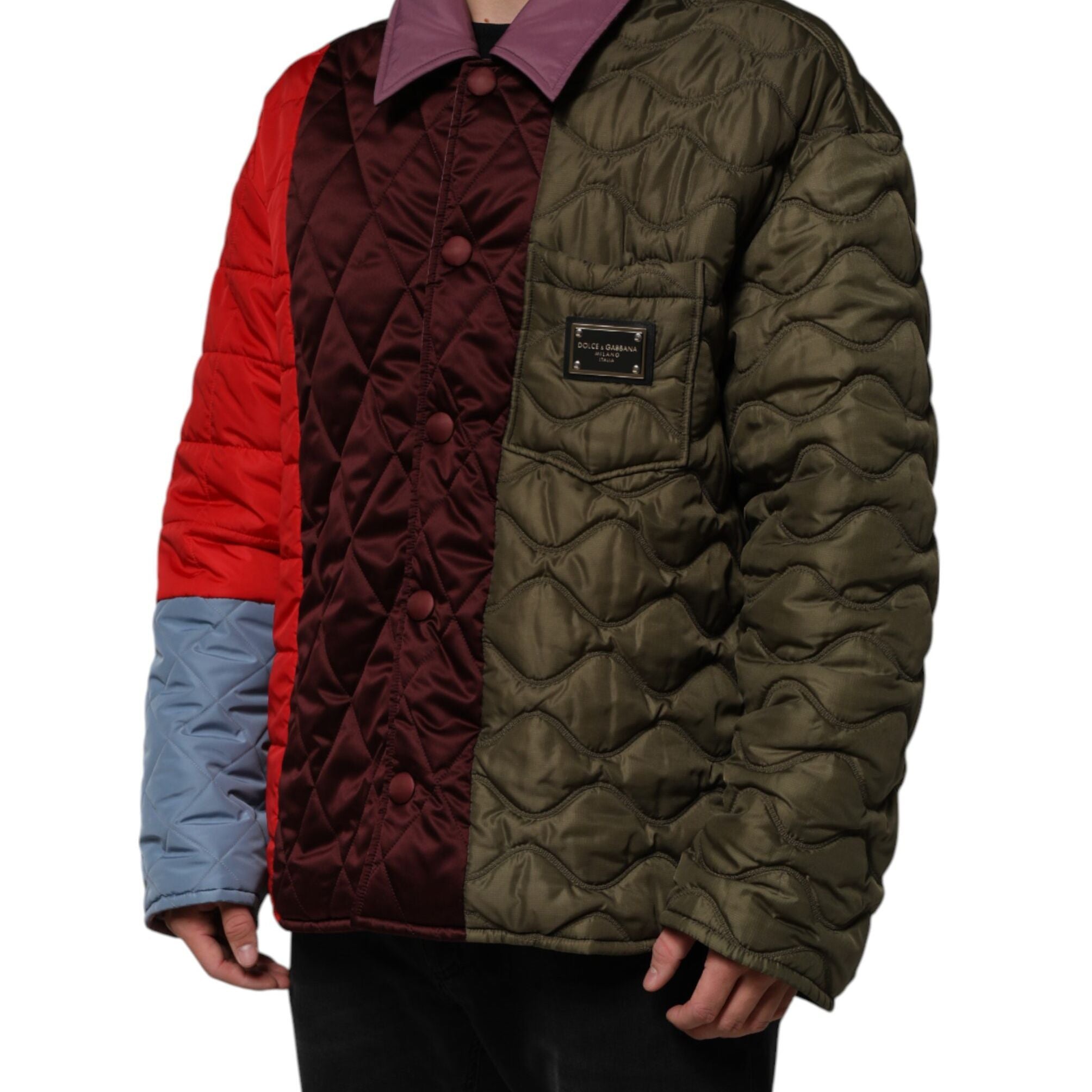 Dolce & Gabbana Multicolor Patchwork PolyesterQuilted Jacket