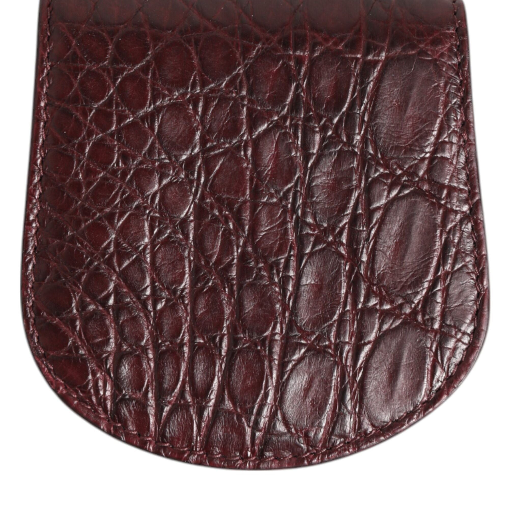 Dolce & Gabbana Burgundy Exotic Skin Coin Condom Case Holder Pocket Wallet