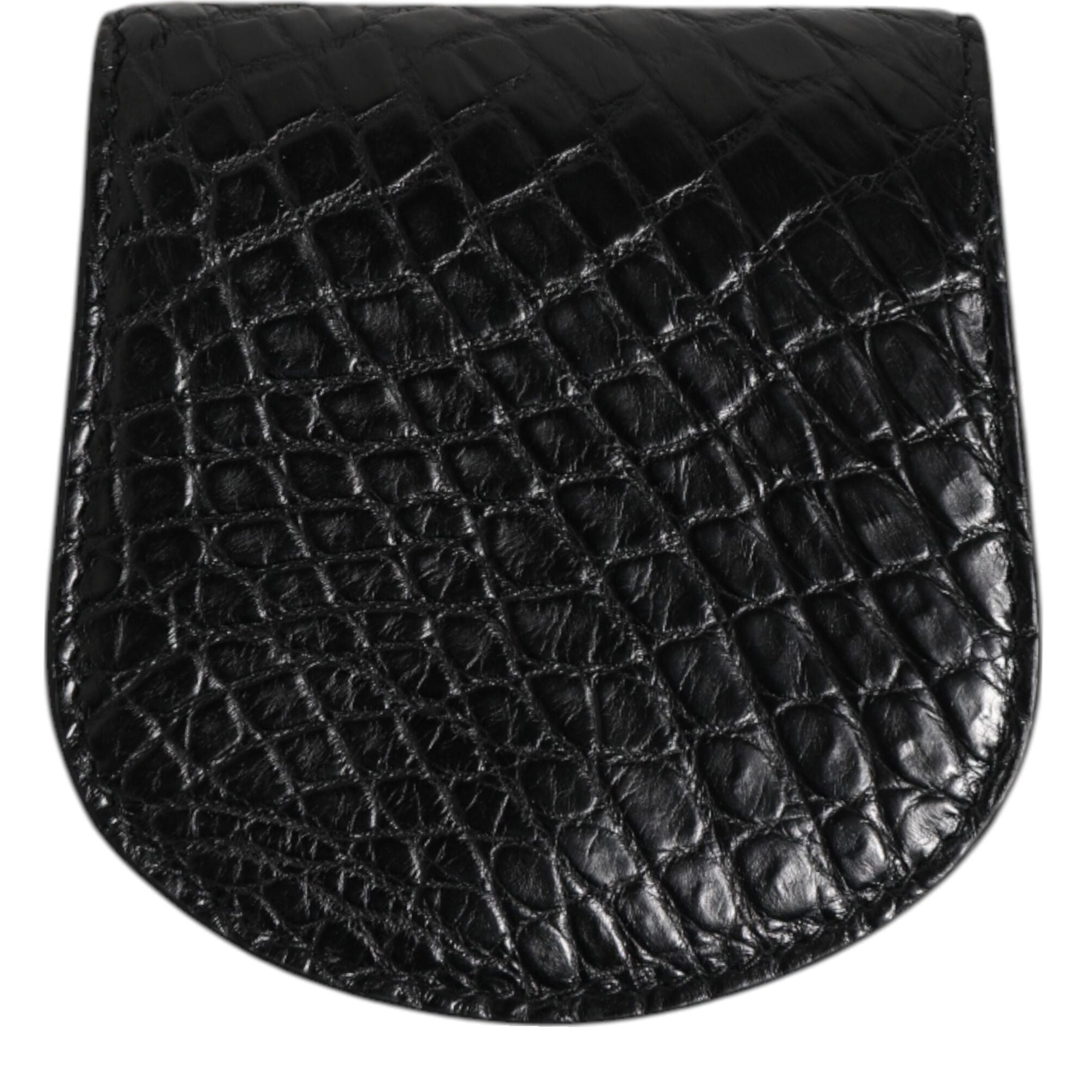 Dolce & Gabbana Black Exotic Skin Coin Condom Case Holder Pocket Wallet