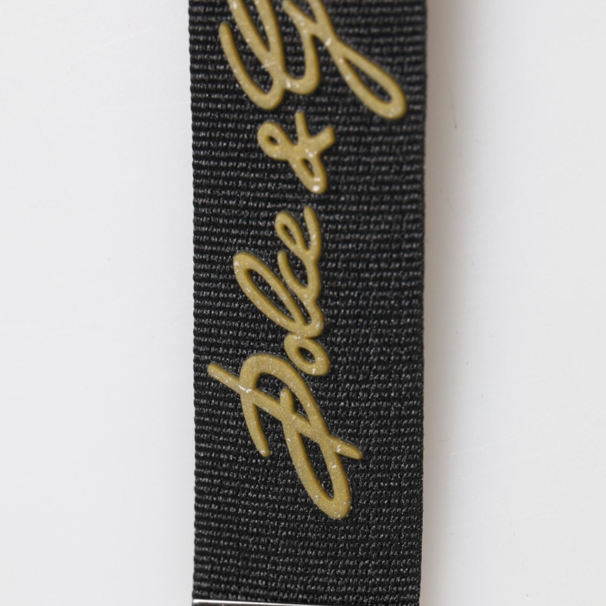Dolce & Gabbana Black Yellow Polyester DG Logo Silver Keychain Keyring