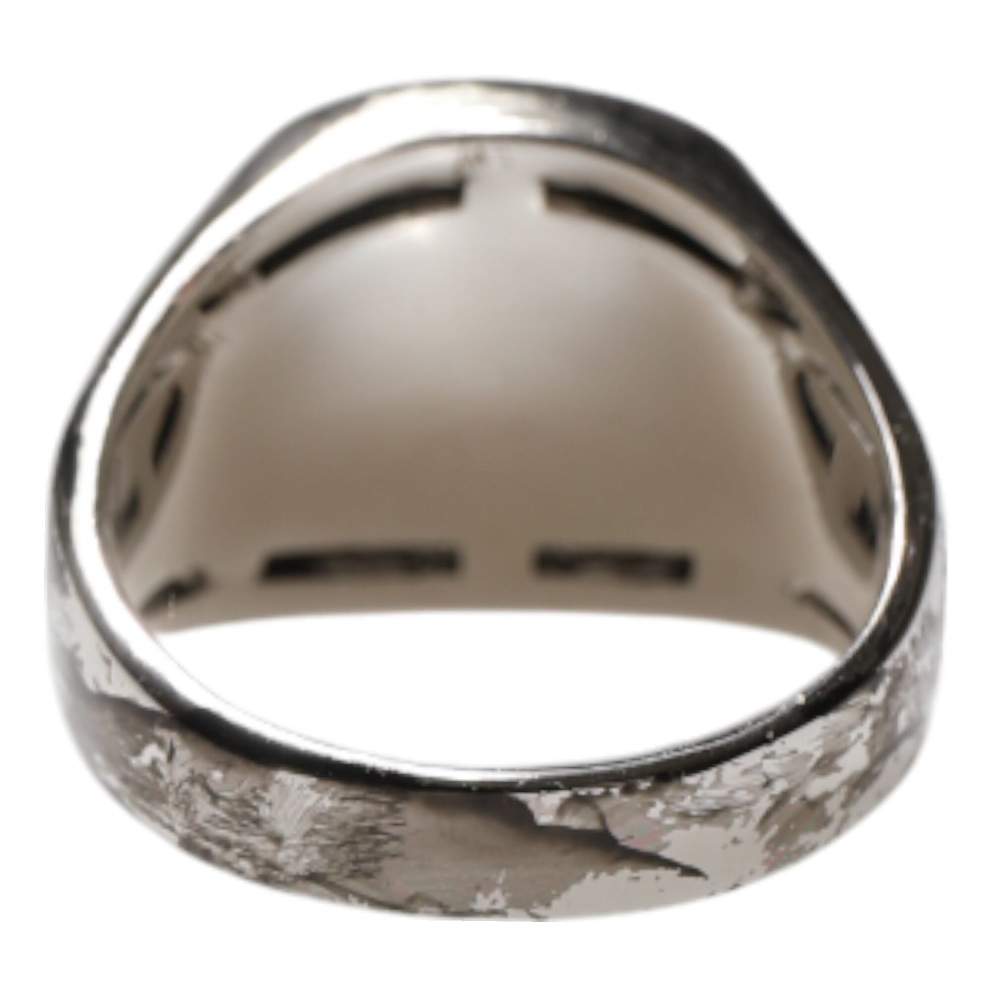 Dolce & Gabbana Silver Tone Engraved Two Color Real Brass Ring
