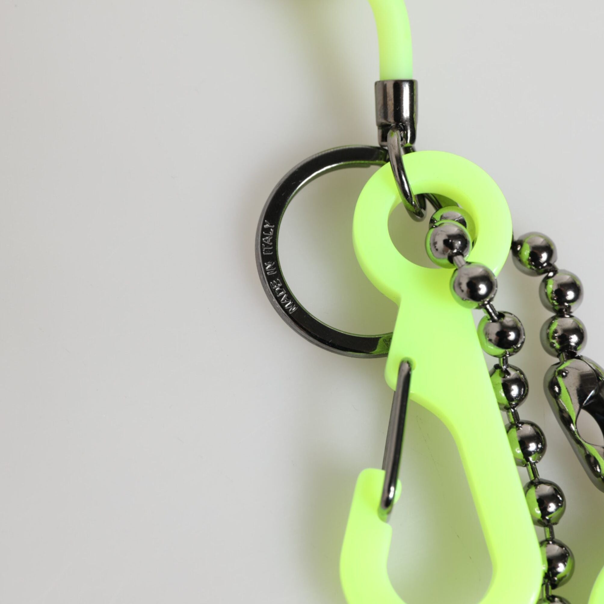 Dolce & Gabbana Green Springy Key Holder DG Logo Men's Keychain Keyring