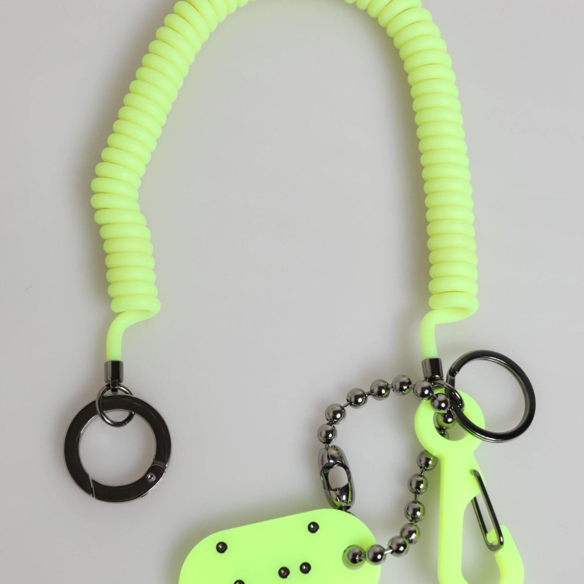 Dolce & Gabbana Green Springy Key Holder DG Logo Men's Keychain Keyring