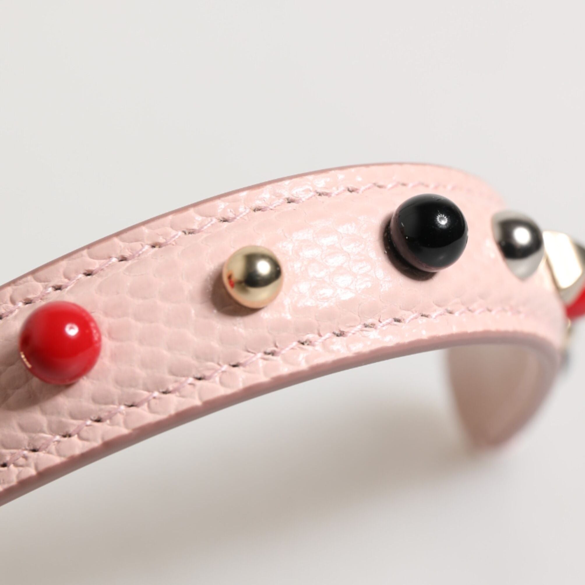 Dolce & Gabbana Light Pink Embellished Leather Bag Handle  Shoulder Strap