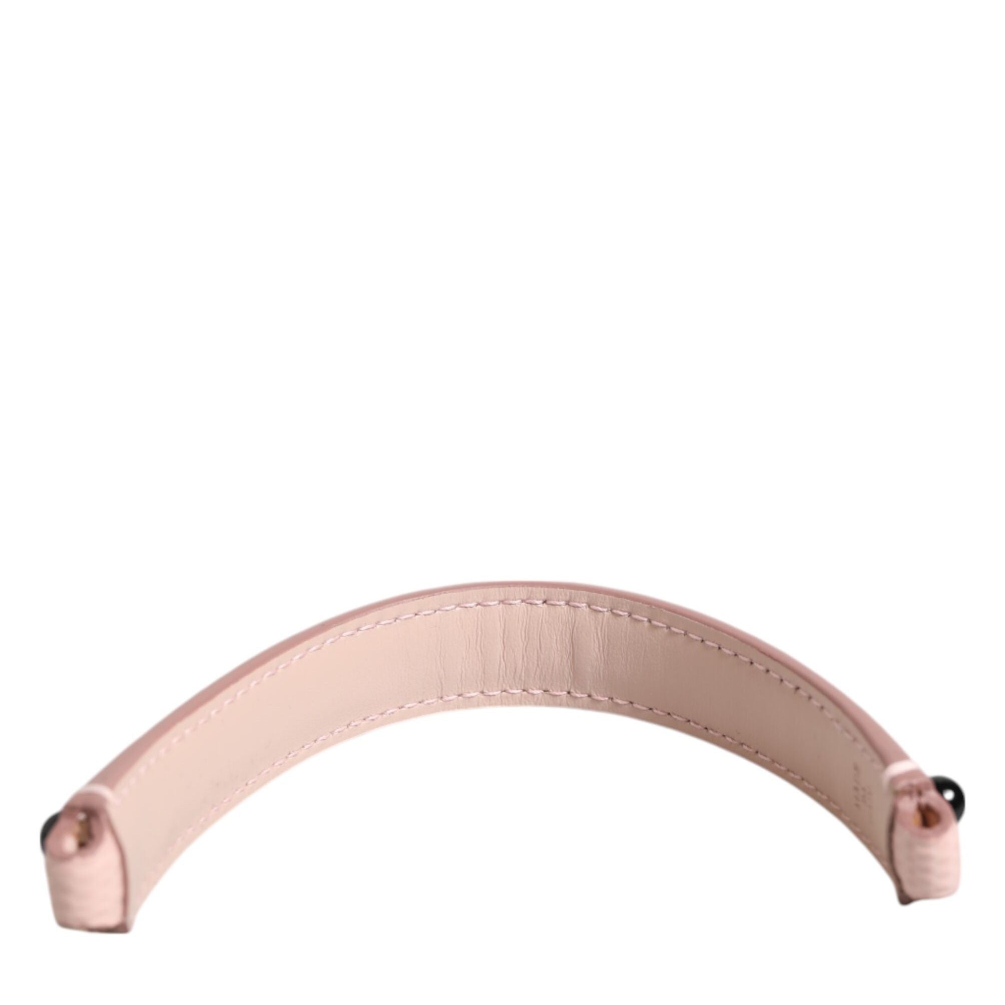 Dolce & Gabbana Light Pink Embellished Leather Bag Handle  Shoulder Strap