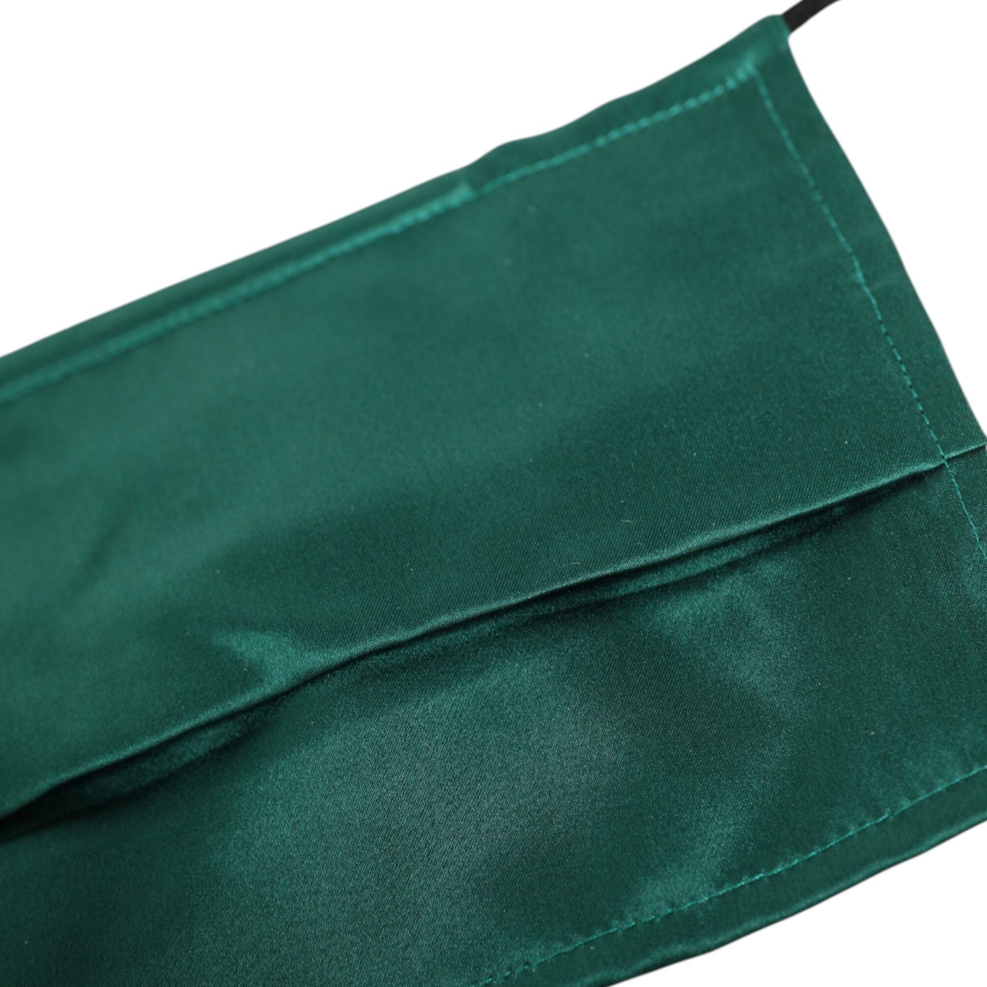 Dolce & Gabbana Green Silk Pleated Elastic Ear Strap Face Mask