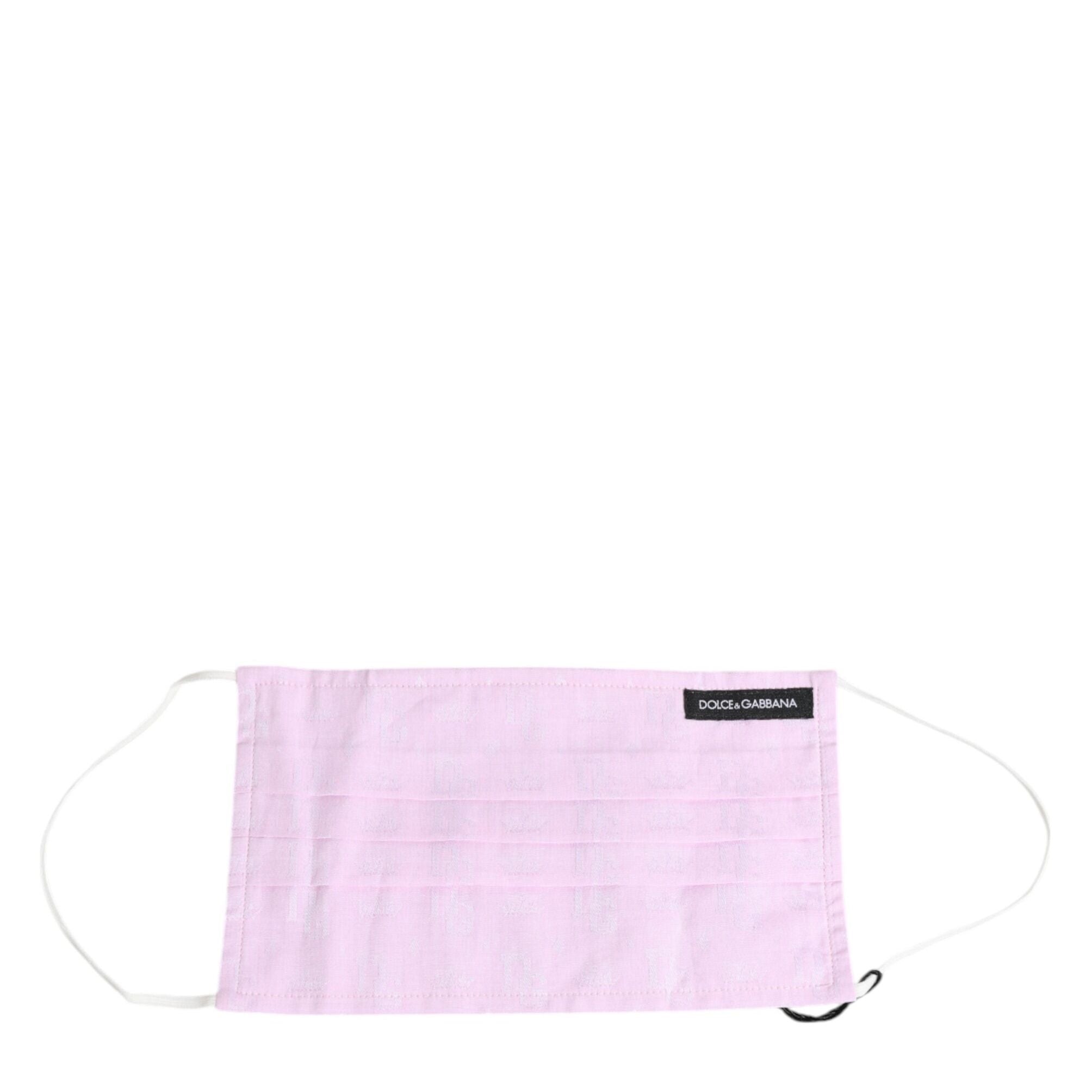 Dolce & Gabbana Pink Cotton Logo Elastic Ear Strap Face Mask