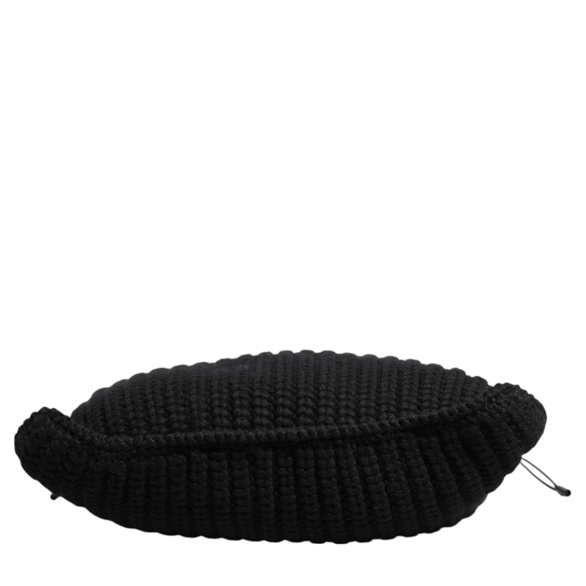 Dolce & Gabbana Black Cashmere Knitted Leather Shoulder Women Borse Bag