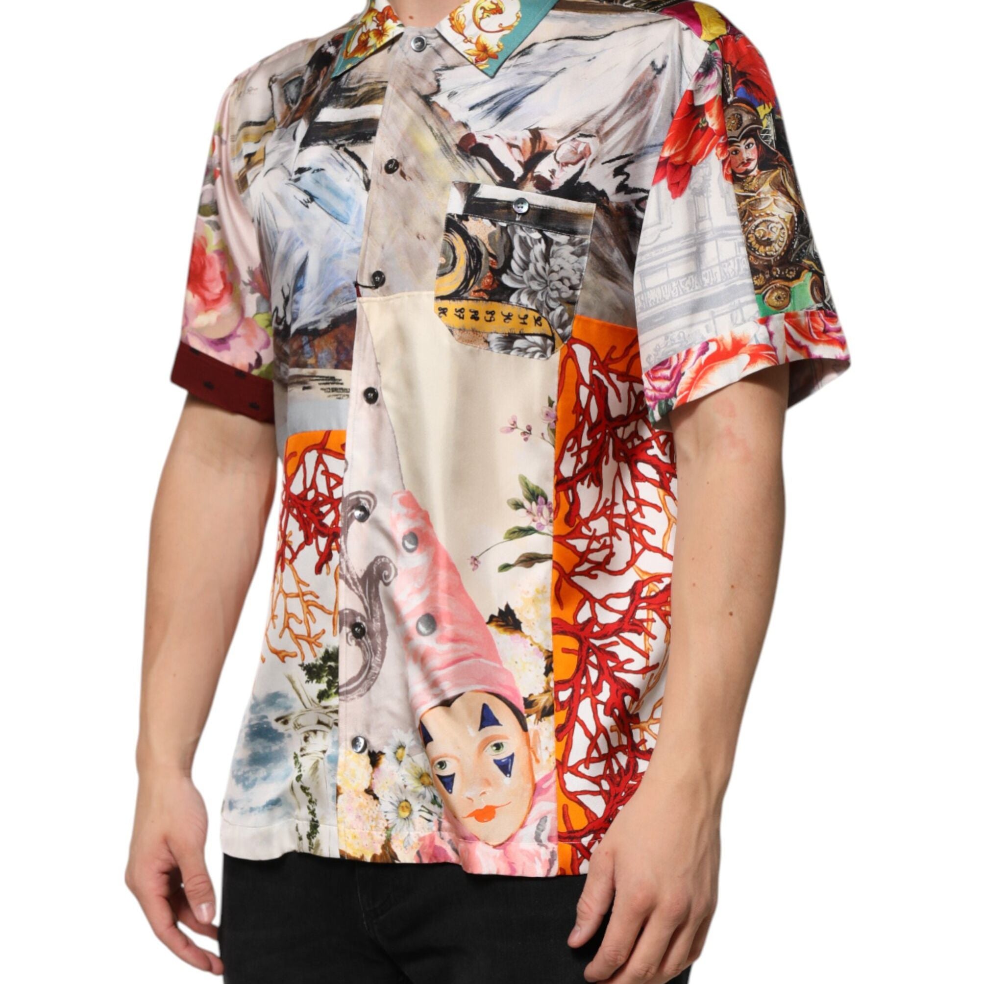 Dolce & Gabbana Multicolor Shell Print Hawaii Casual Shirt