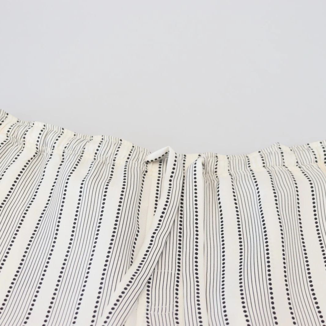 Dolce & Gabbana White Stripes Silk Lounge Trouser Pants