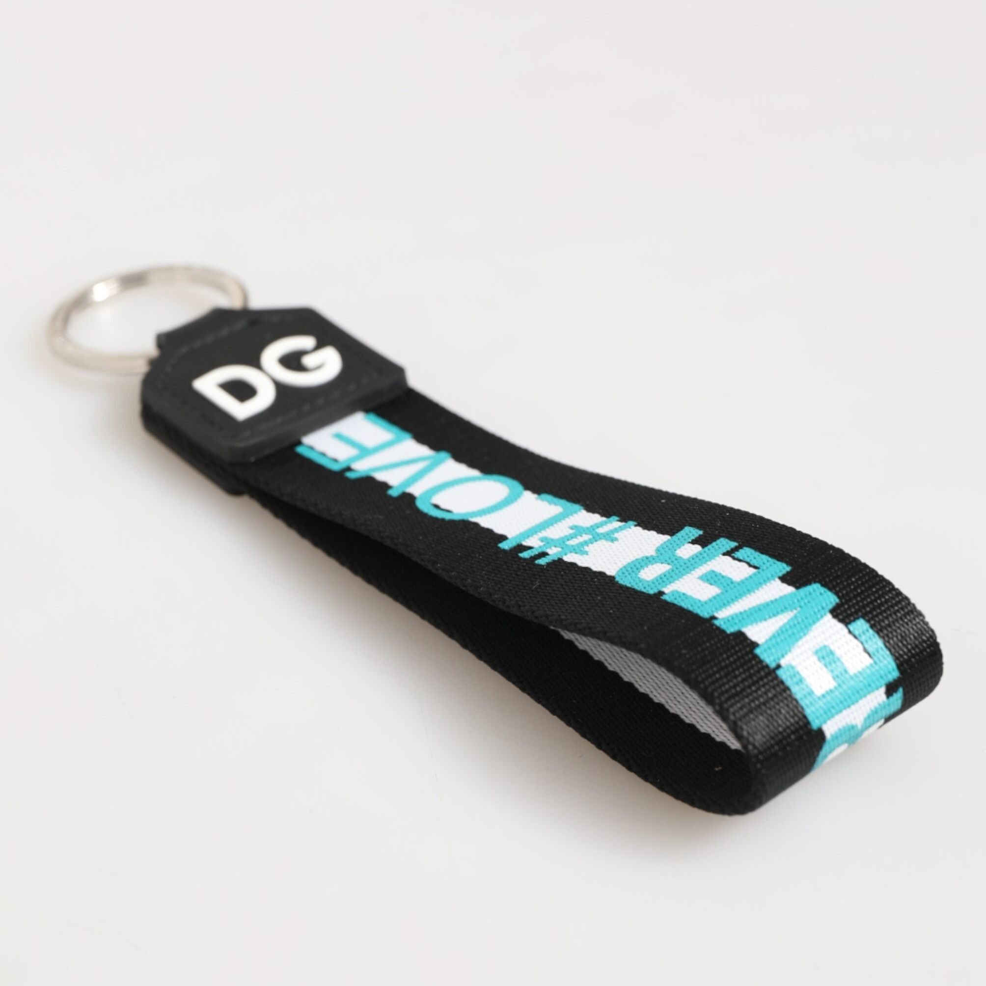 Dolce & Gabbana Multicolor Logo Polyester Brass Holder Keychain Keyring