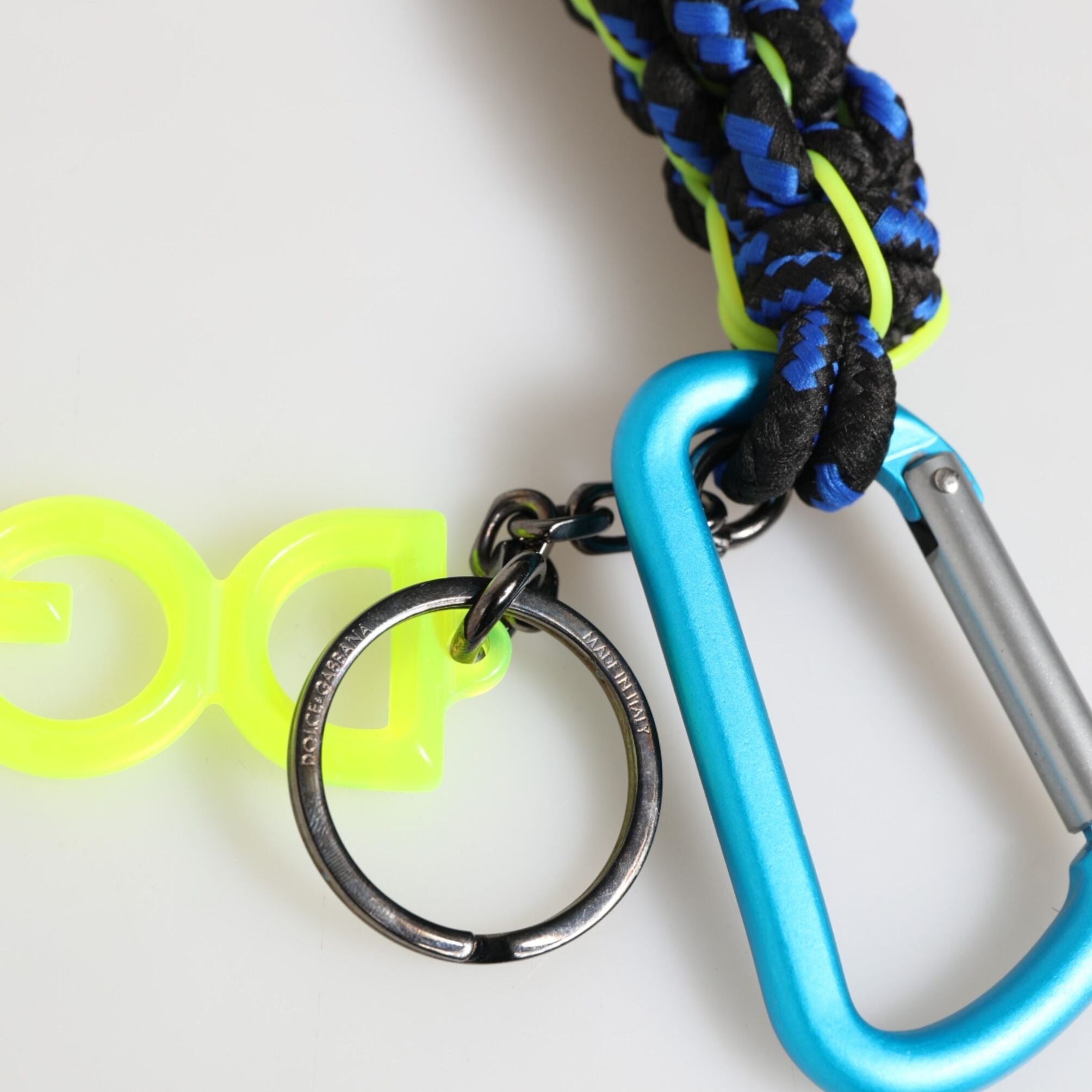 Dolce & Gabbana Multicolor Polyester Tape String DG Logo Keychain Keyring