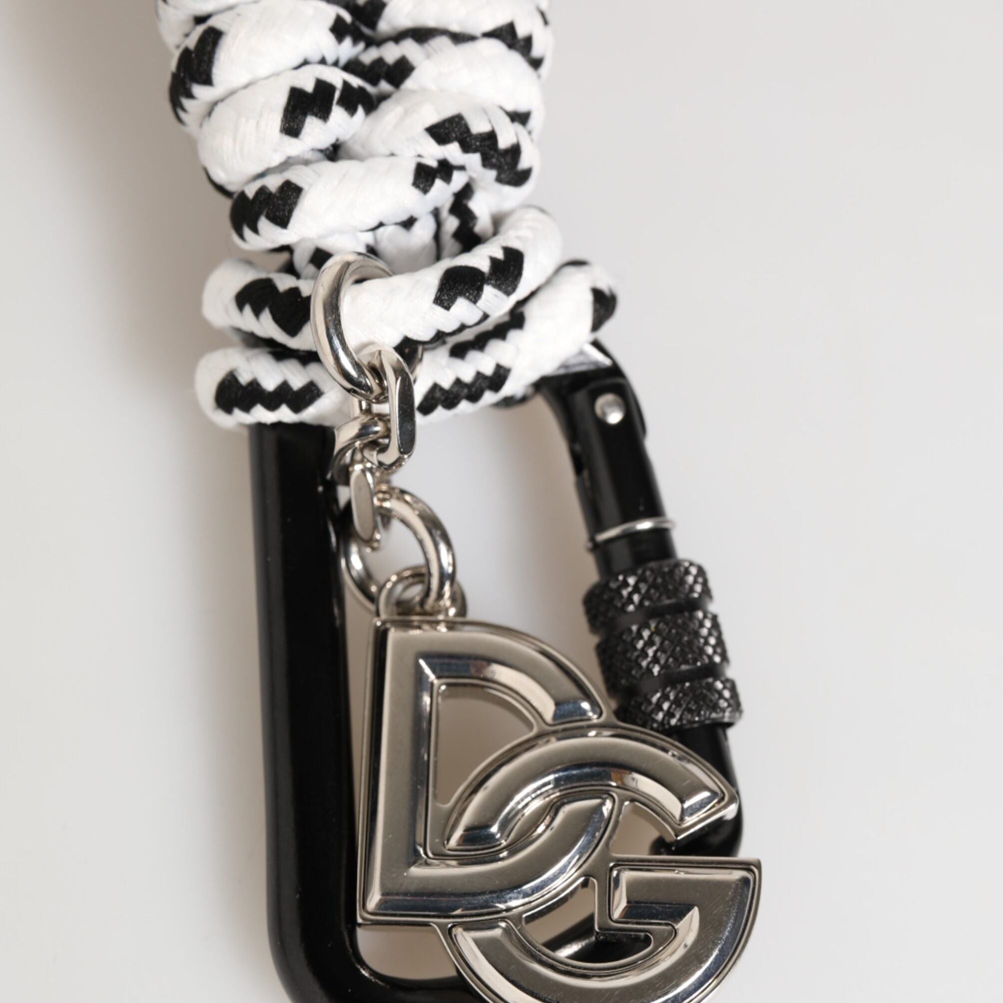 Dolce & Gabbana Multicolor Polyester Tape String DG Logo Keychain Keyring