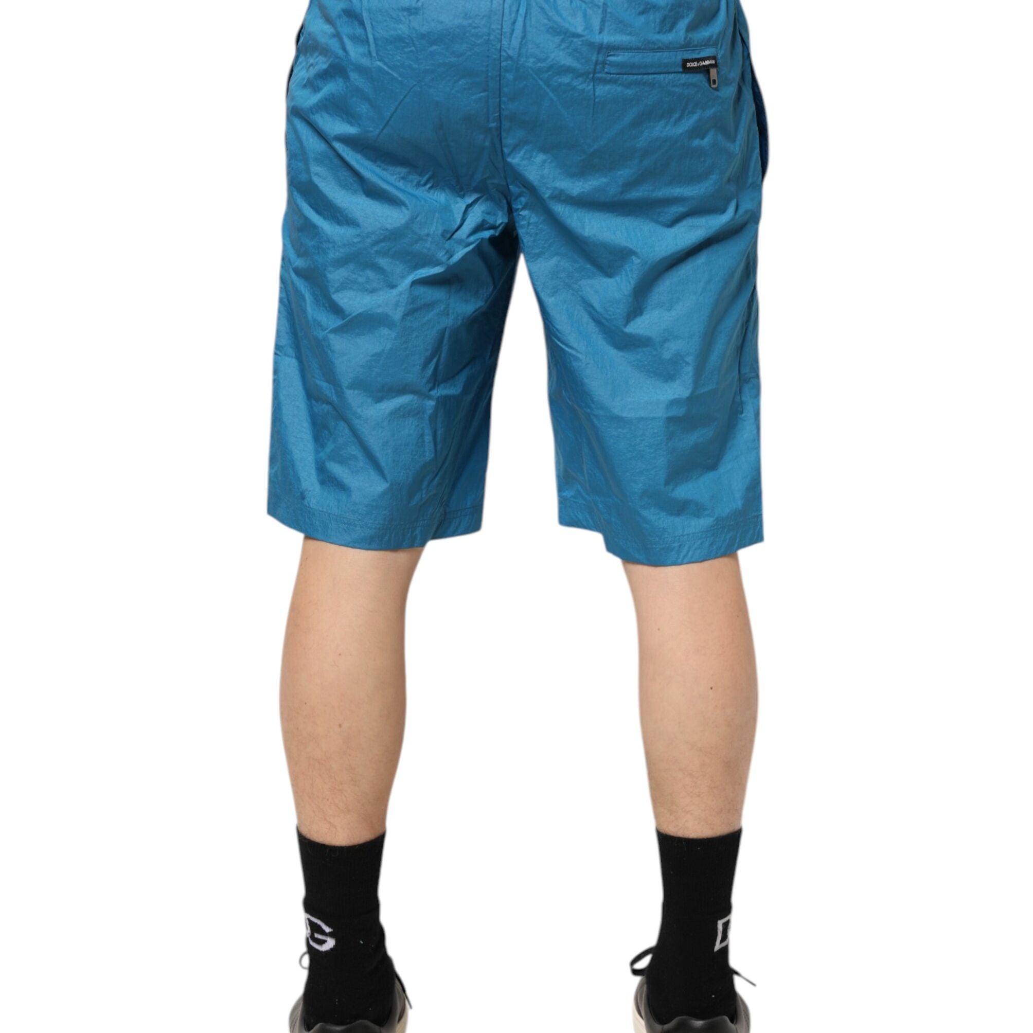 Dolce & Gabbana Blue Logo Waistband Beachwear Shorts Swimwear