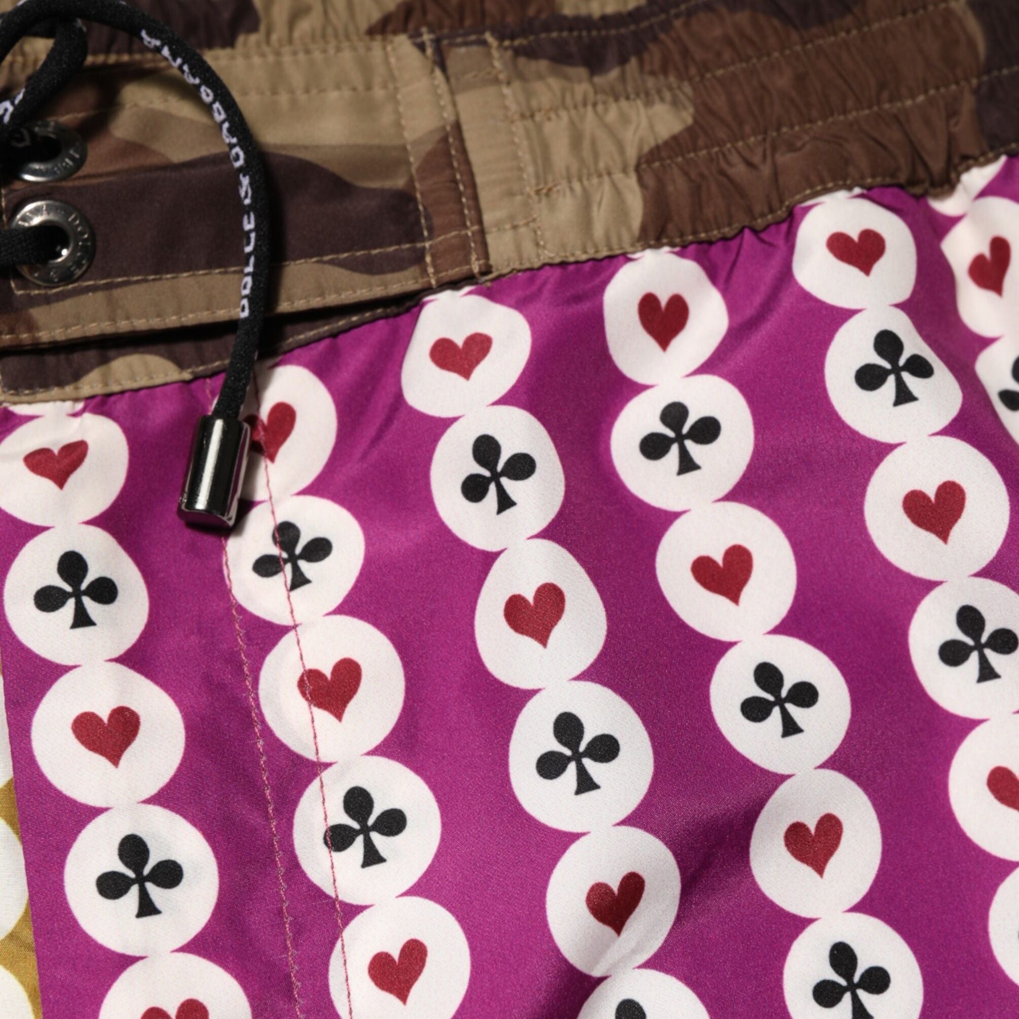 Dolce & Gabbana Multicolor Playing Card Camouflage Shorts Swimwear
