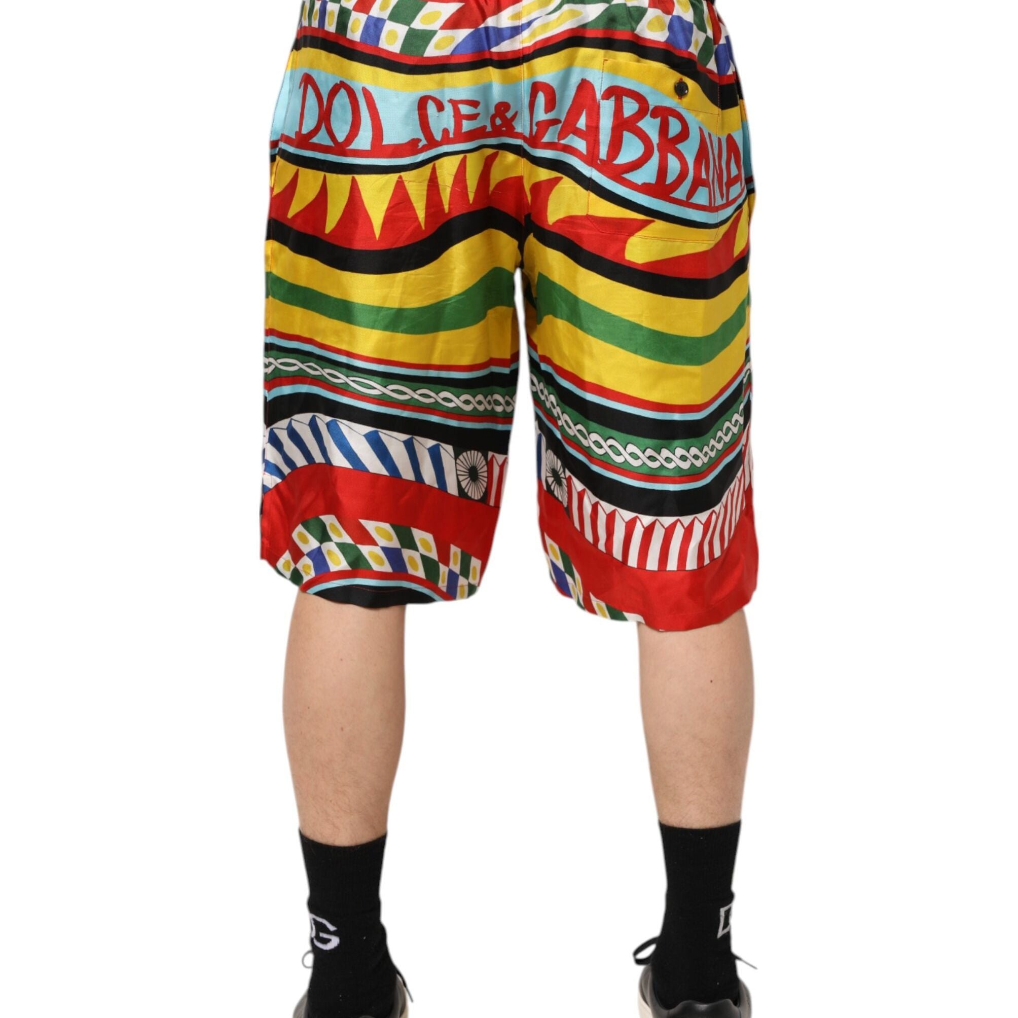 Dolce & Gabbana Multicolor Sicilian Carretto Shorts Swimwear