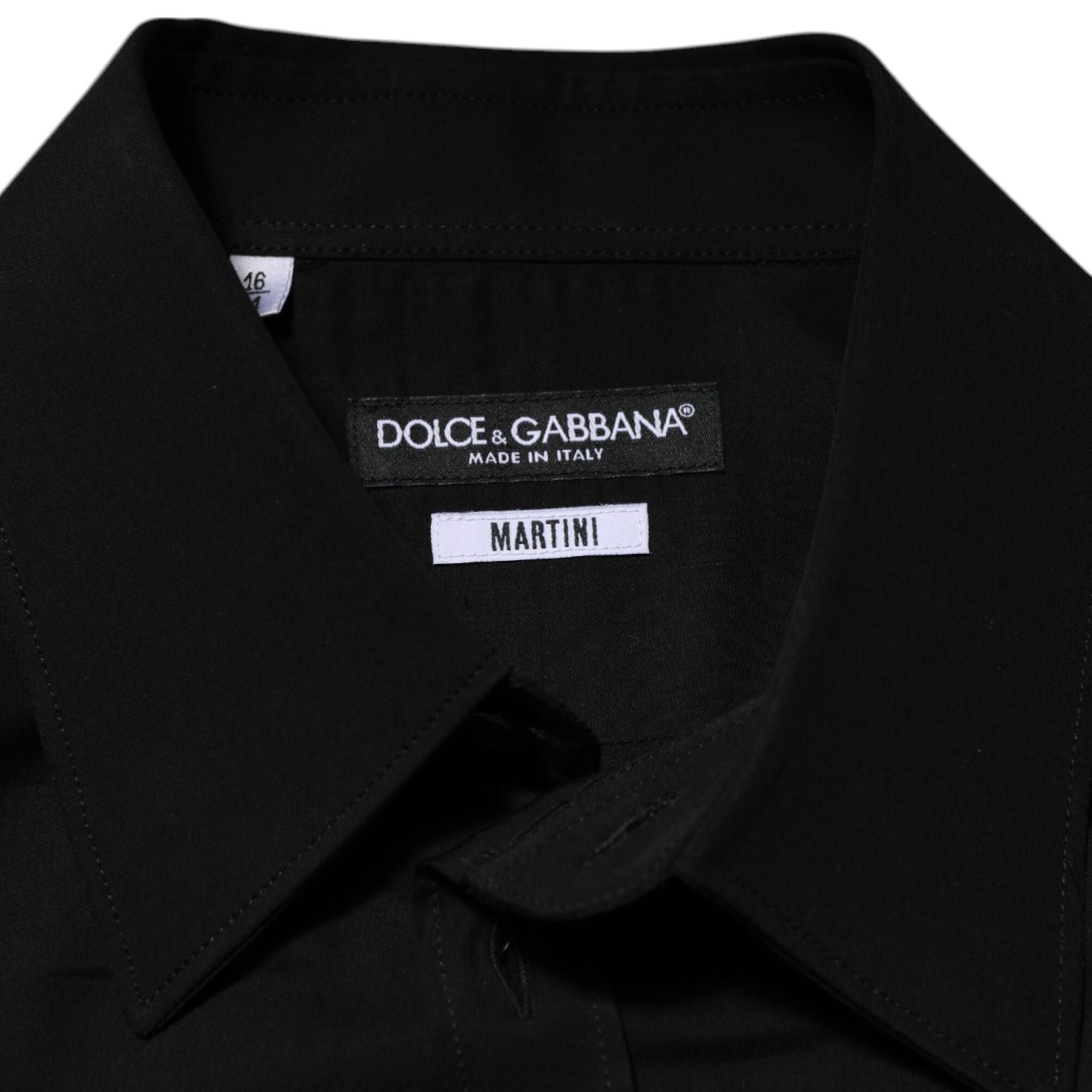 Dolce & Gabbana Black Viscose Long Sleeve Formal Dress Shirt