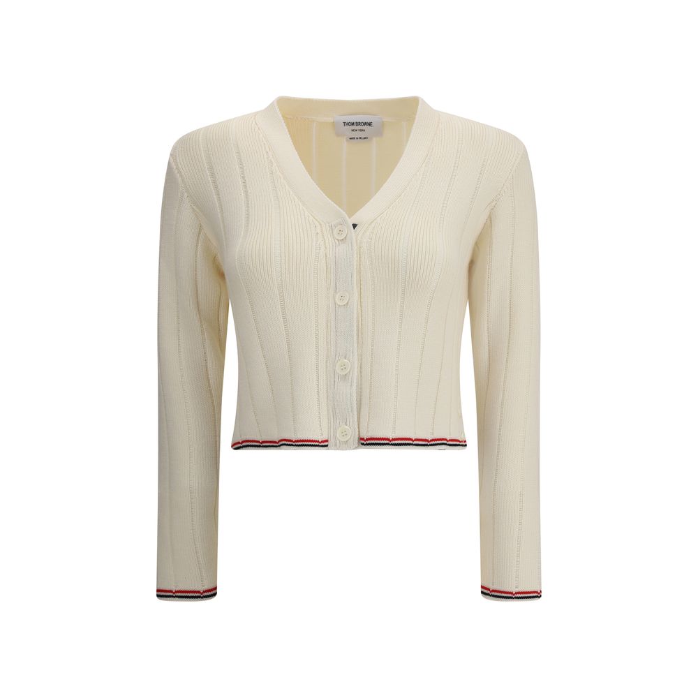 Thom Browne Beige Fleece Wool Cardigan