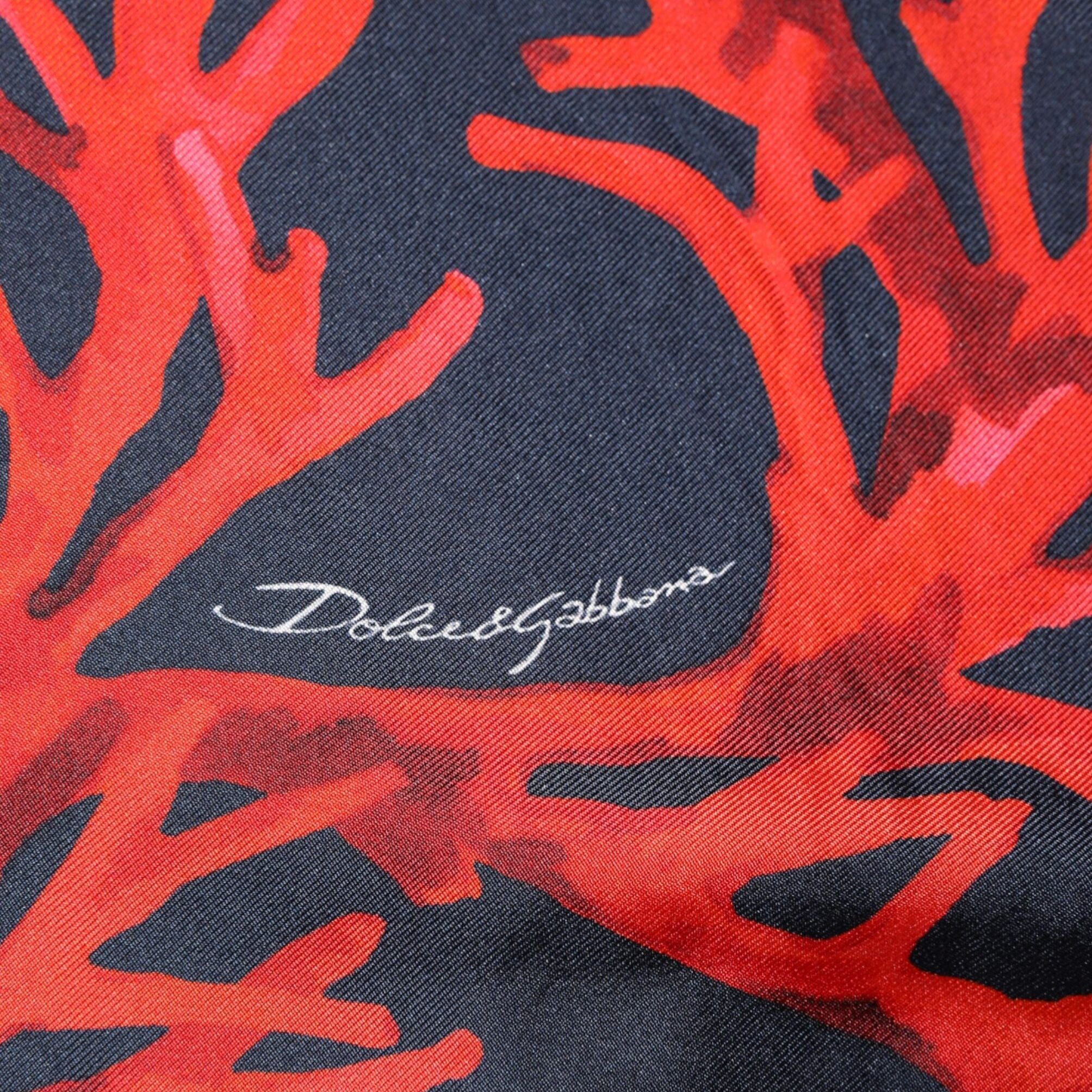 Dolce & Gabbana Silk Navy Red Coral Print Pullover Sweater